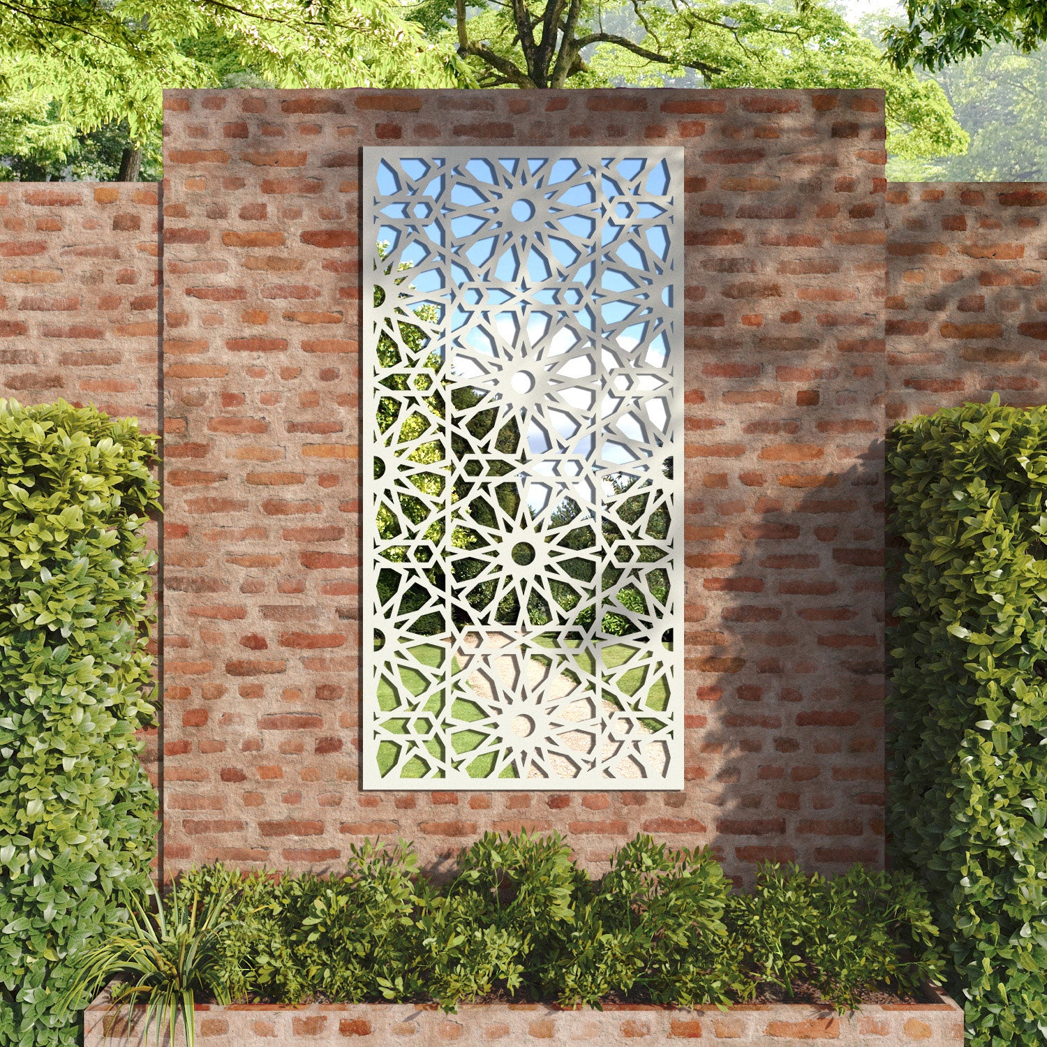 Amina outdoor decorative mirrored panel