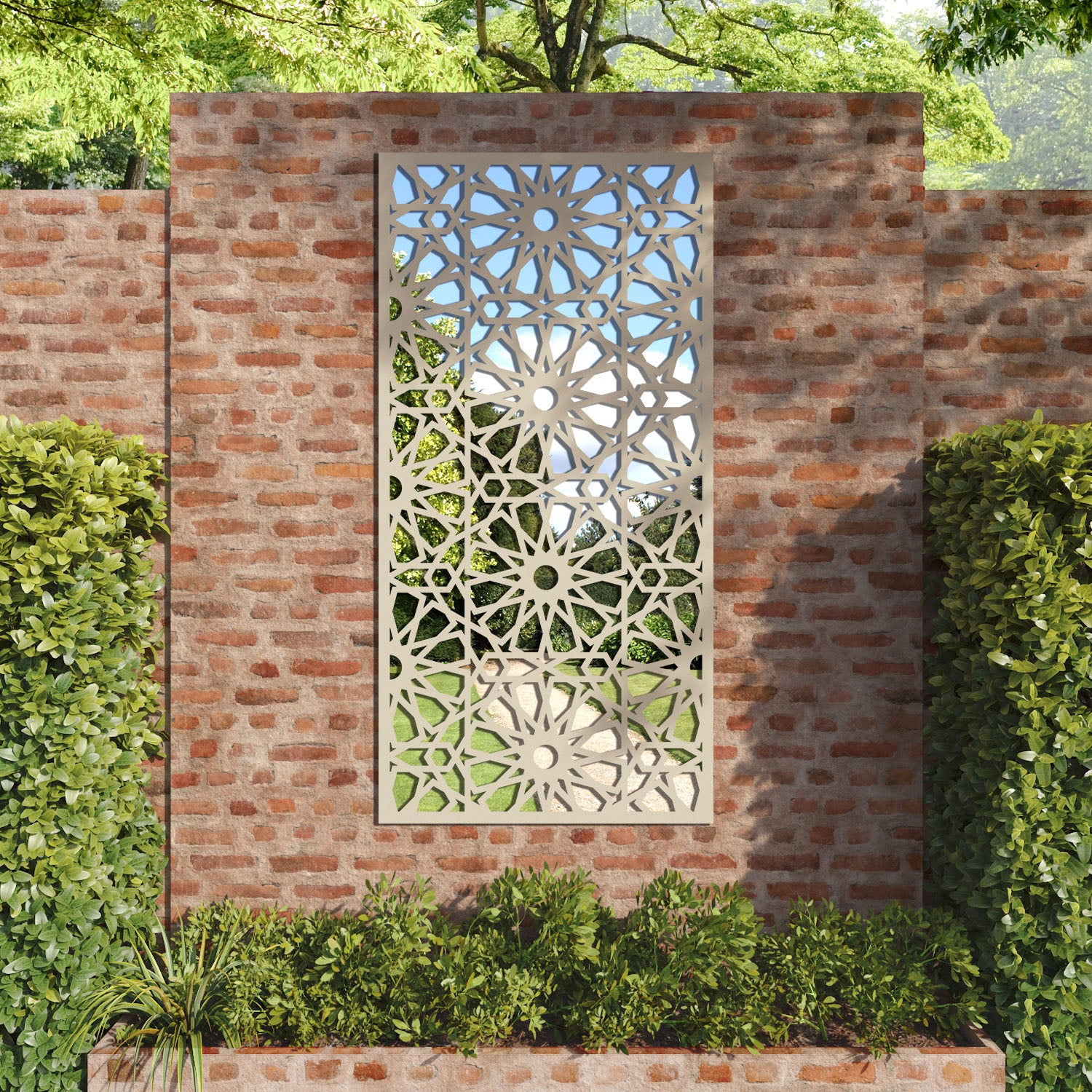 Amina outdoor decorative mirrored panel