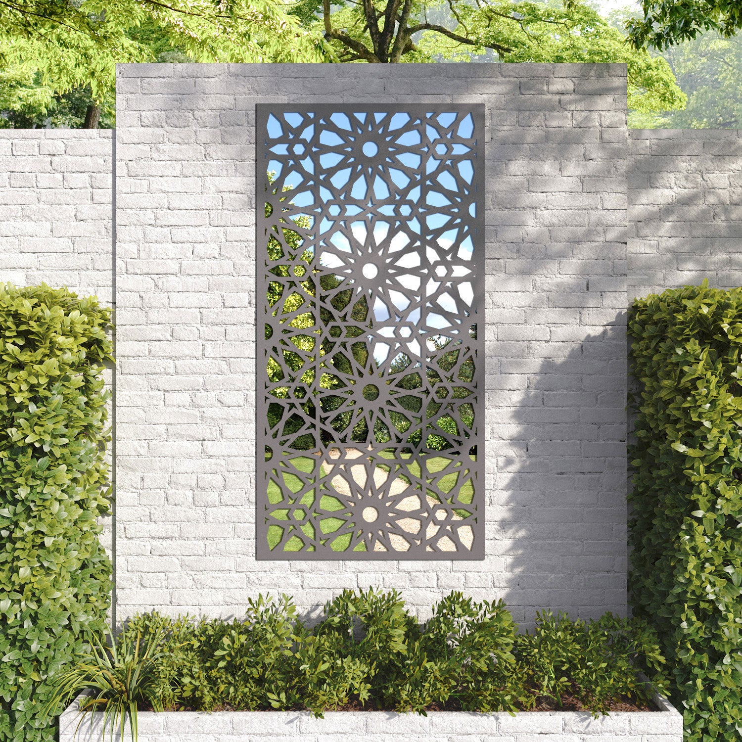Amina outdoor decorative mirrored panel