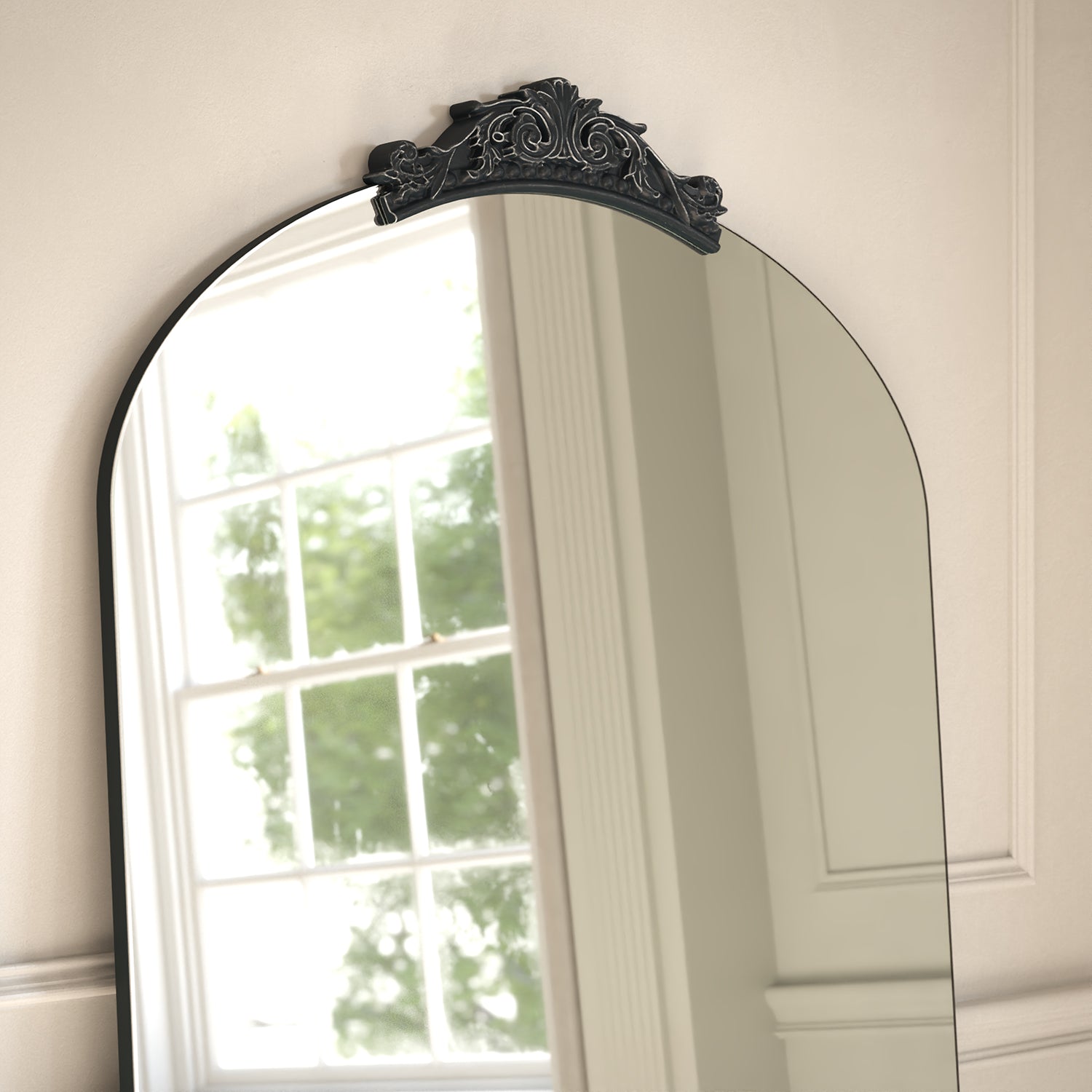 Antica Partial Frame Subtle Arched Full-Length Leaner Mirror - with LED