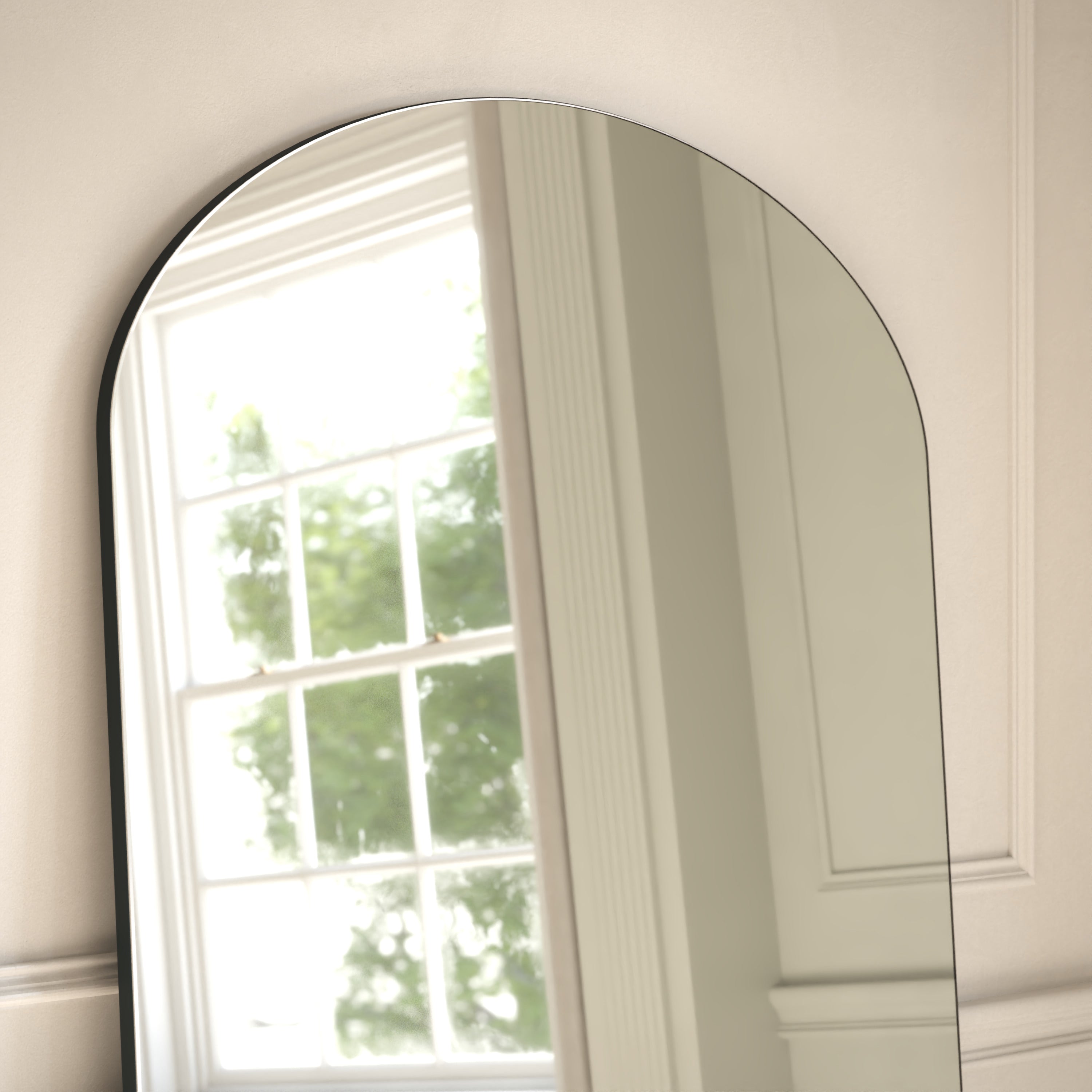 Frameless Subtle Arched Full-Length Leaner Mirror