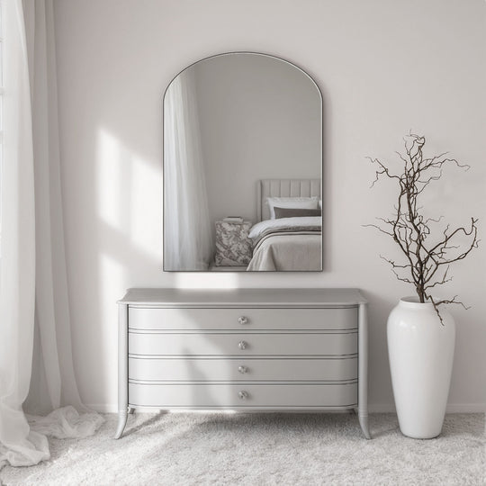 Frameless Subtle Arched Wall Mirror