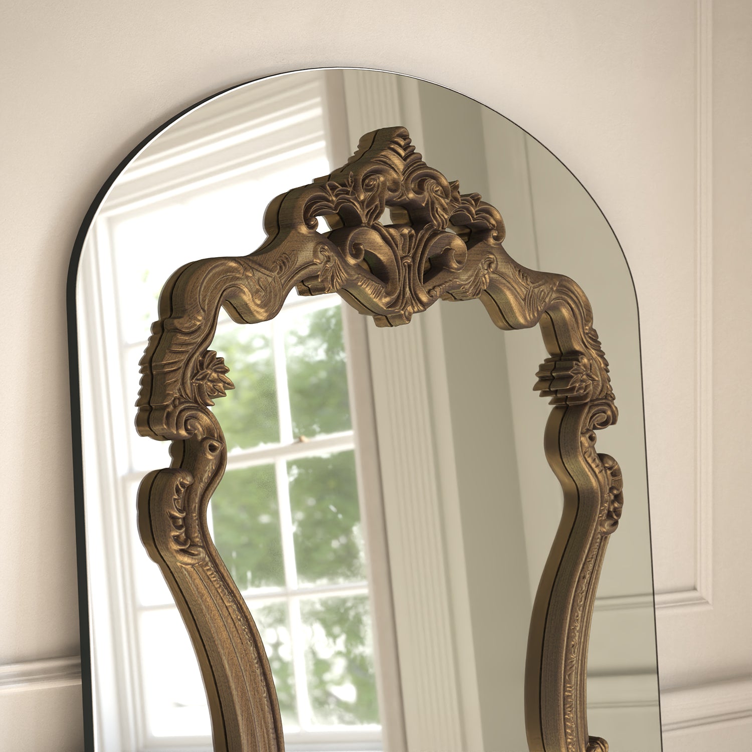 Artisan Frame Within Arched Full-Length Leaner Mirror - with LED