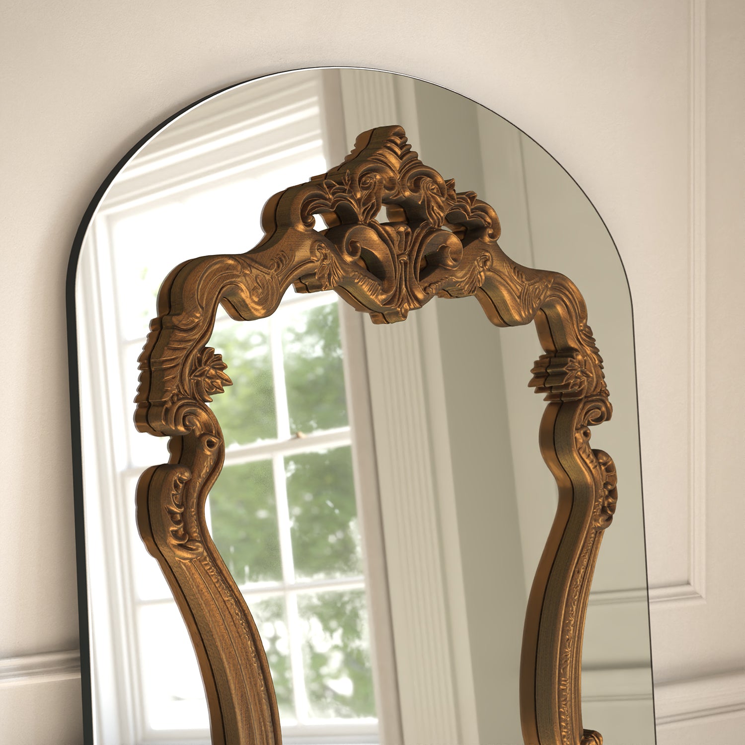 Artisan Frame Within Arched Full-Length Leaner Mirror - with LED