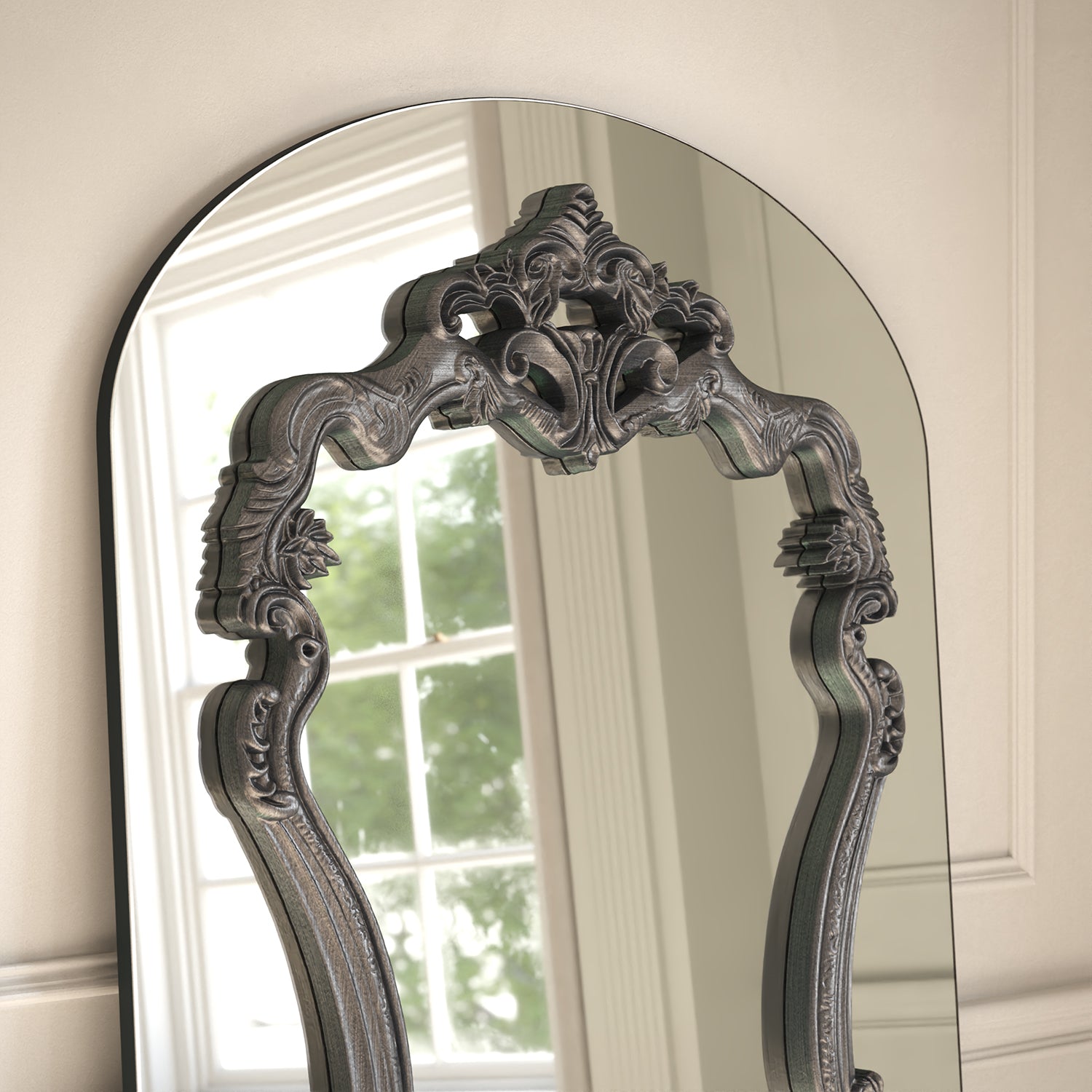 Artisan Frame Within Arched Full-Length Leaner Mirror - with LED