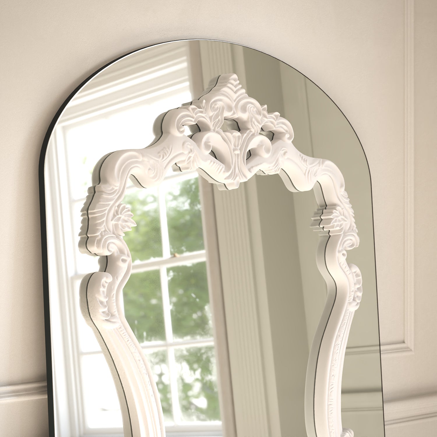 Artisan Frame Within Arched Full-Length Leaner Mirror - with LED