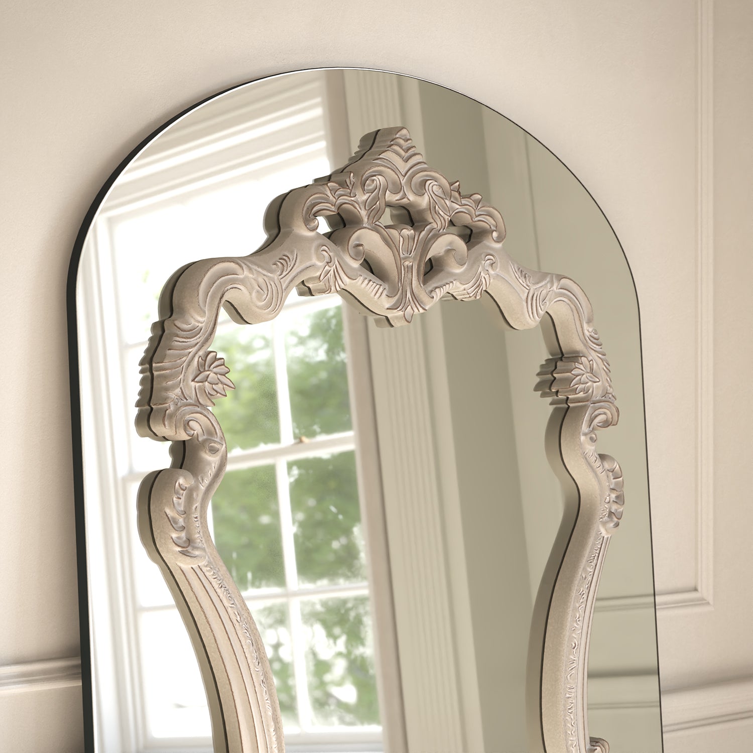 Artisan Frame Within Arched Full-Length Leaner Mirror - with LED