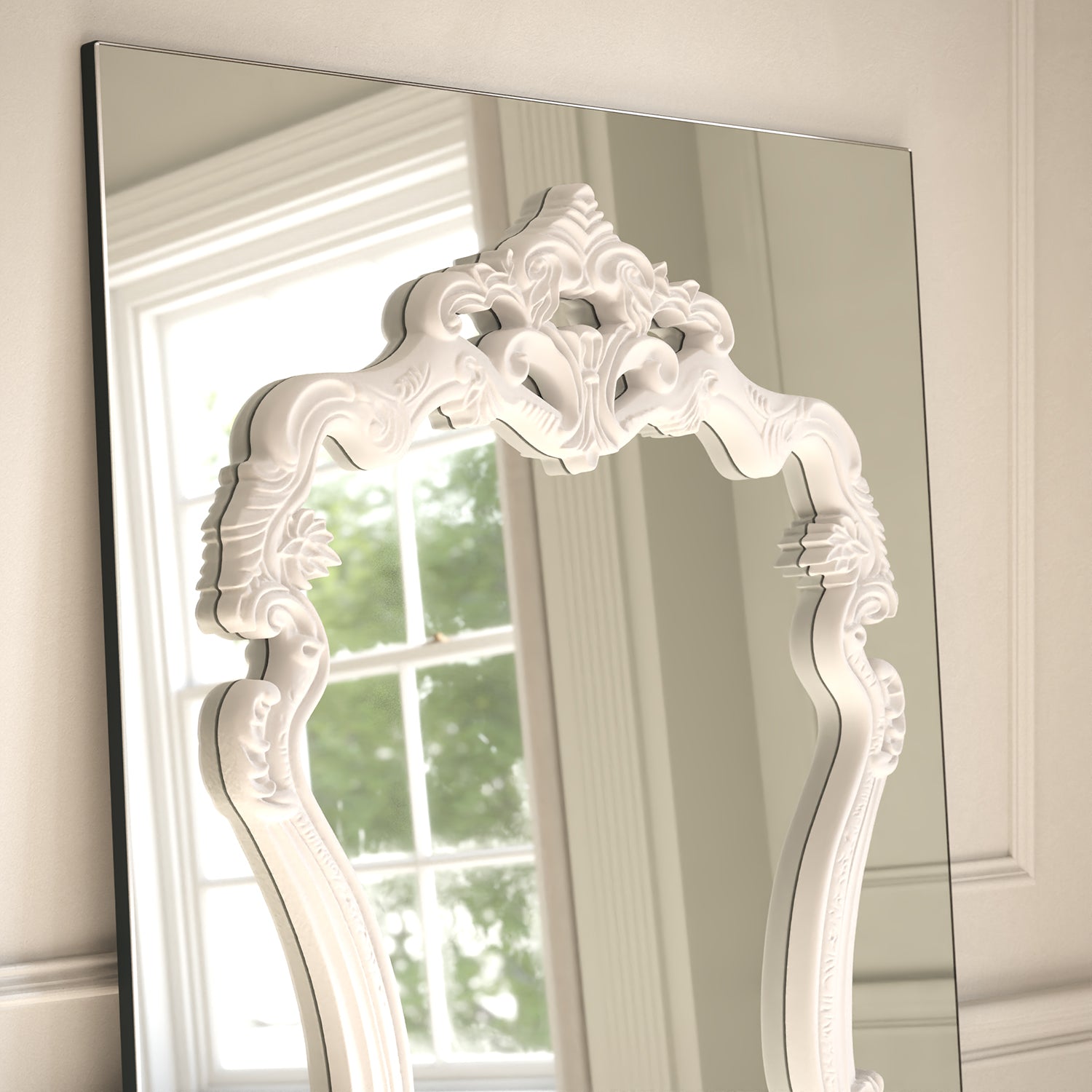 Artisan Frame Within Rectangular Full-Length Leaner Mirror - with LED