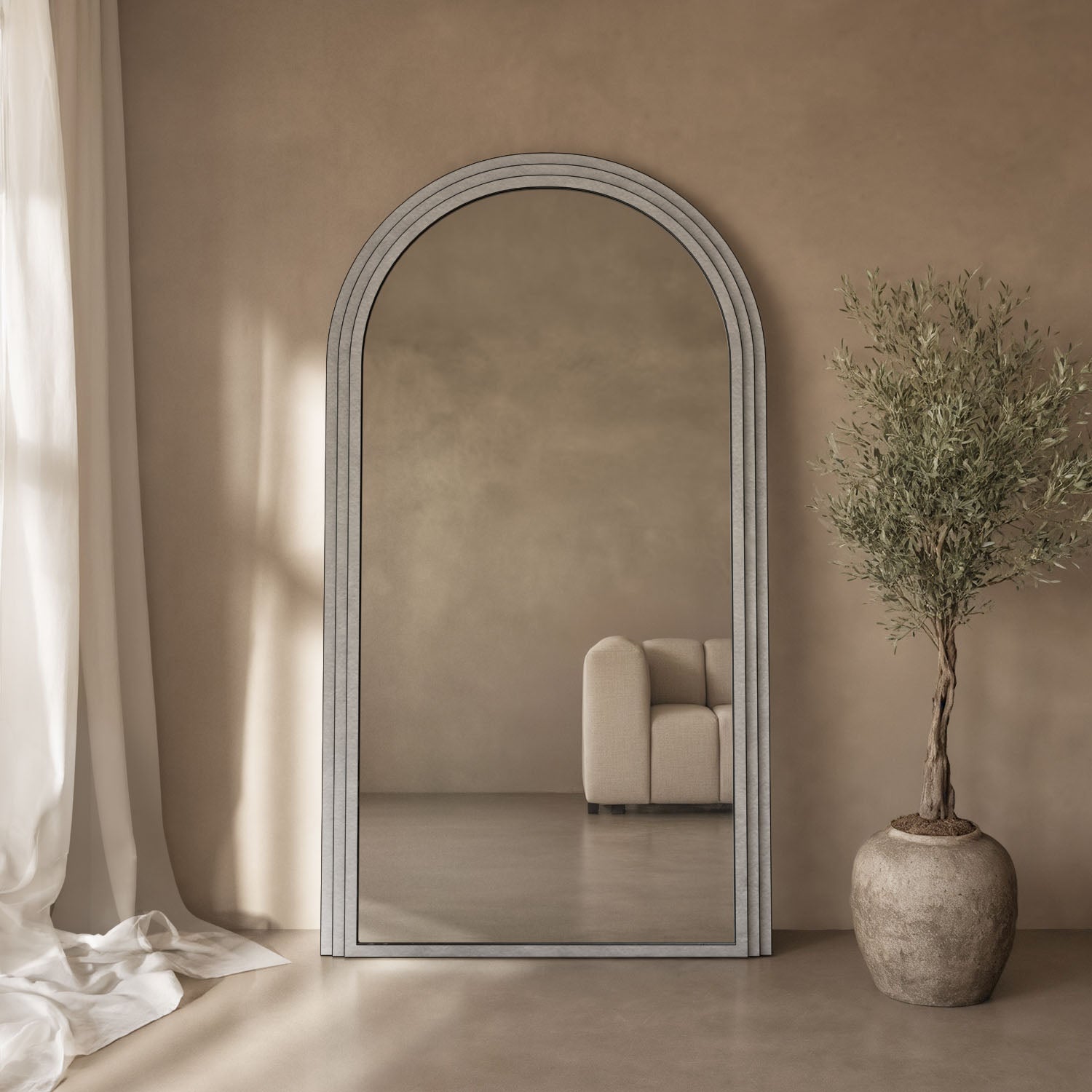 Ashbourne Framed Arched Full-Length Leaner Mirror