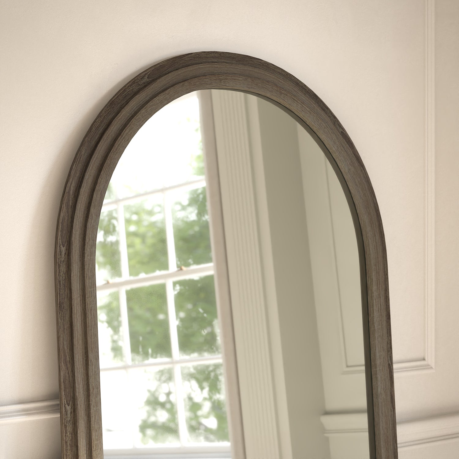 Ashbourne Framed Arched Full-Length Leaner Mirror - with LED