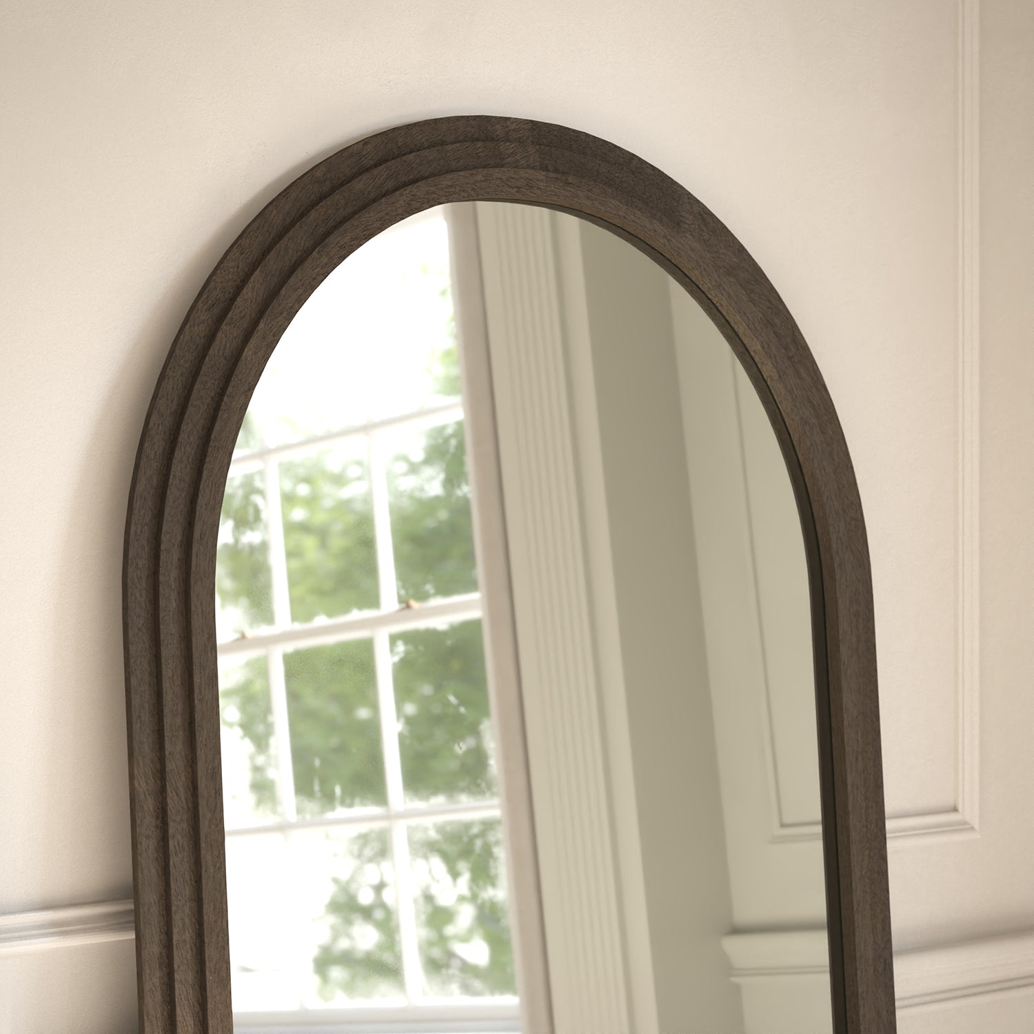 Ashbourne Framed Arched Full-Length Leaner Mirror - with LED