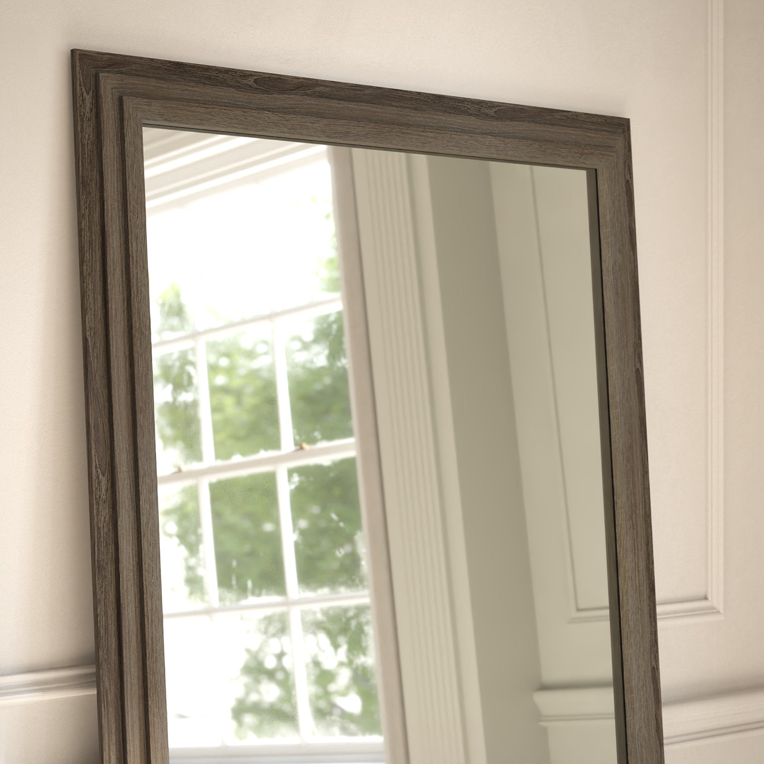 Ashbourne Framed Rectangular Full-Length Leaner Mirror - with LED