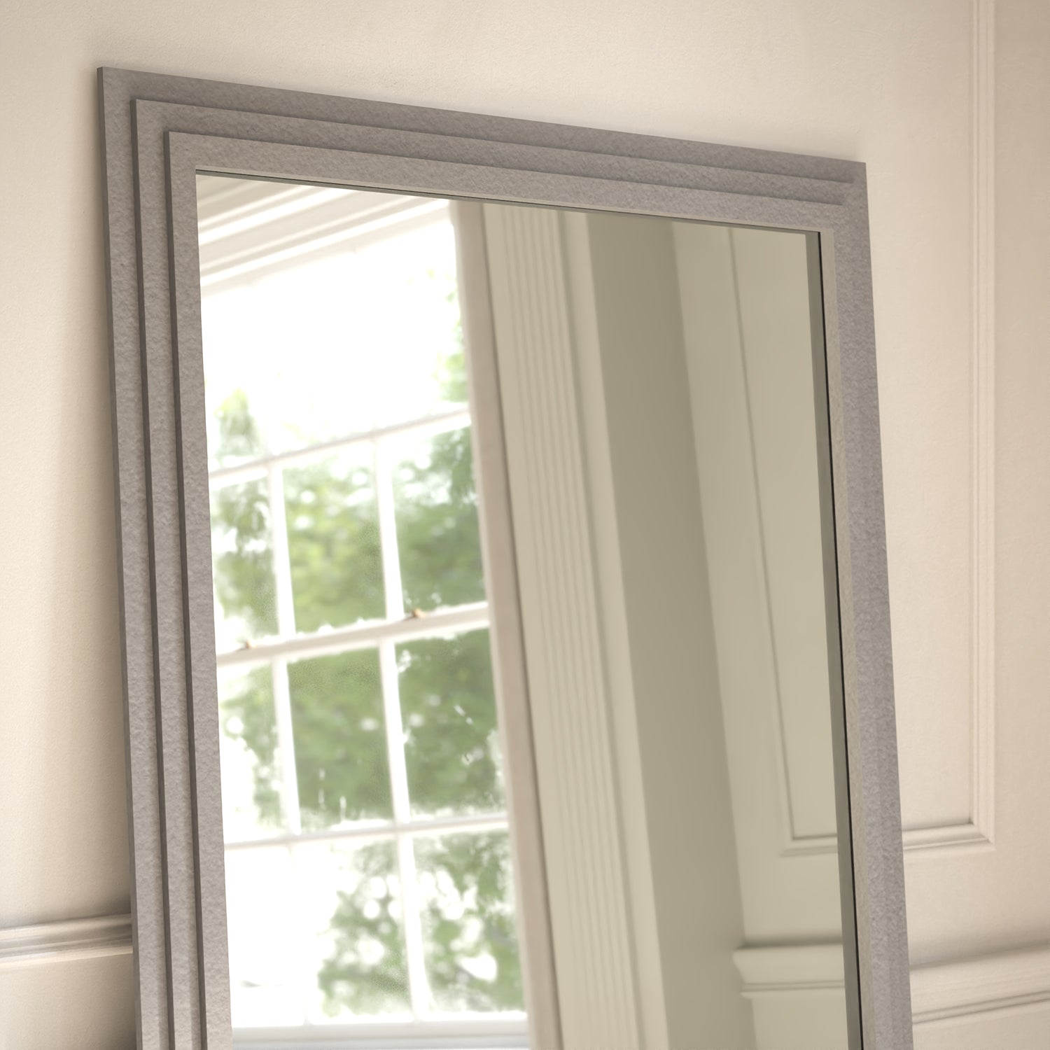 Ashbourne Framed Rectangular Full-Length Leaner Mirror - with LED