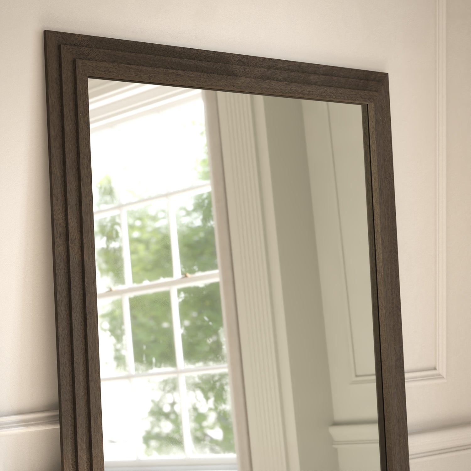 Ashbourne Framed Rectangular Full-Length Leaner Mirror - with LED
