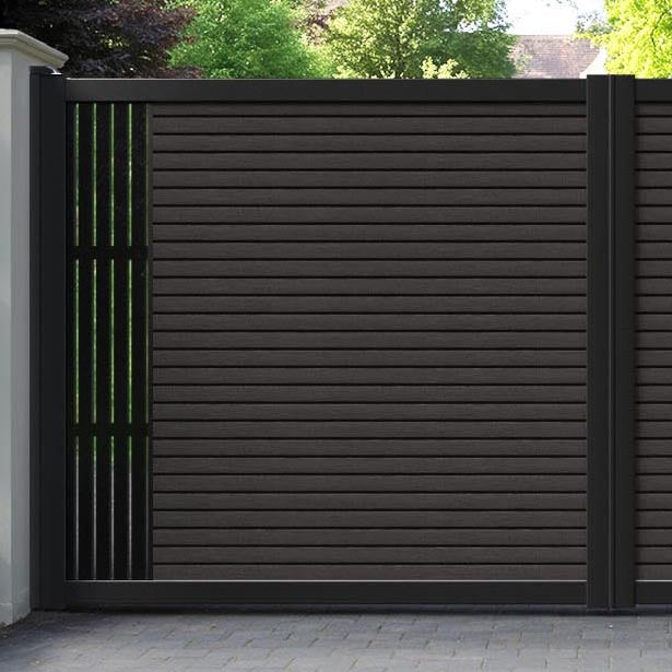 Hudson Blossom Straight Top Driveway Gate - Dark Oak - End Screen