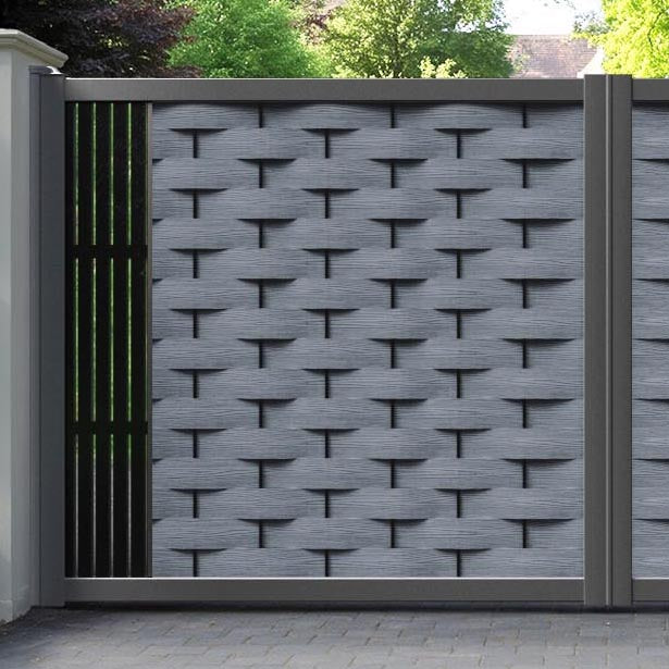 Ripple Aspen Straight Top Driveway Gate - Anthracite - End Screen