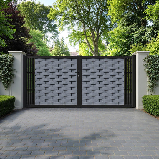 Ripple Aspen Straight Top Driveway Gate - Anthracite - End Screen