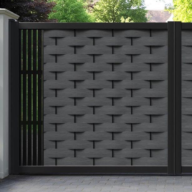 Ripple Aspen Straight Top Driveway Gate - Dark Grey - End Screen