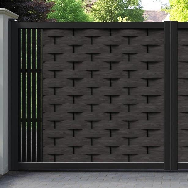 Ripple Aspen Straight Top Driveway Gate - Dark Oak - End Screen