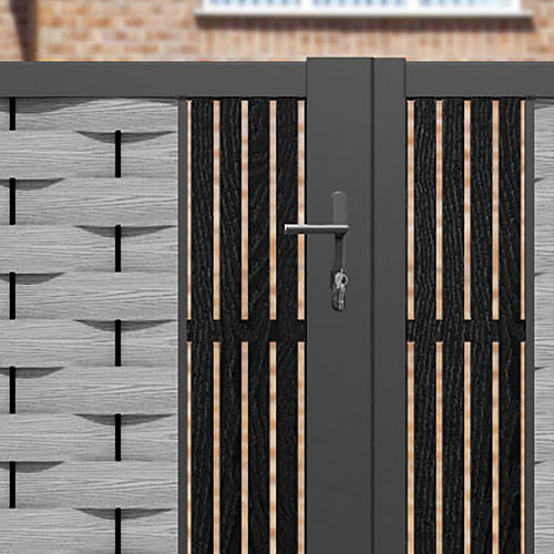 Ripple Aspen Straight Top Driveway Gate - Light Grey - Middle Screen