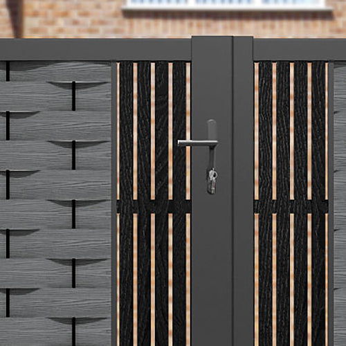 Ripple Aspen Straight Top Driveway Gate - Mid Grey - Middle Screen