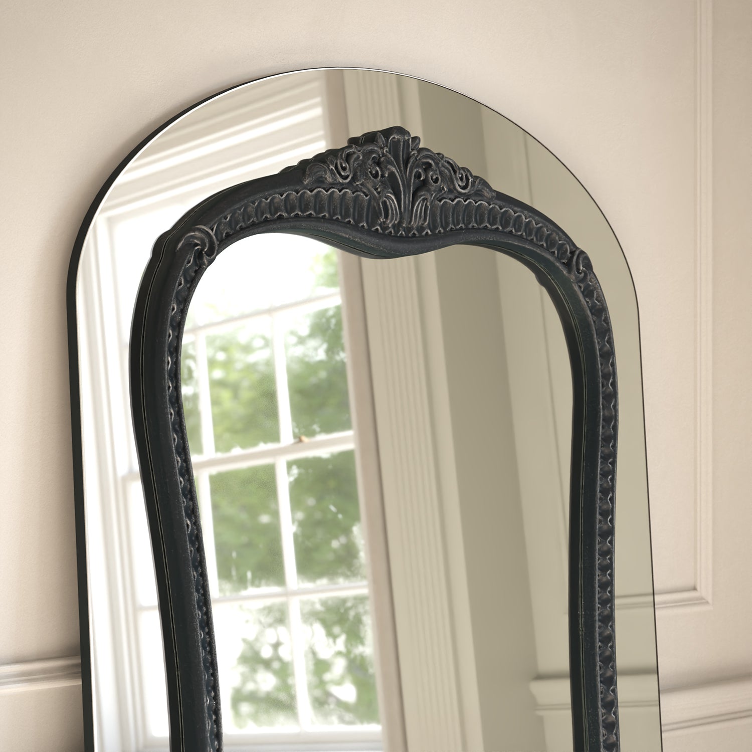 Barocco Frame Within Arched Full-Length Leaner Mirror