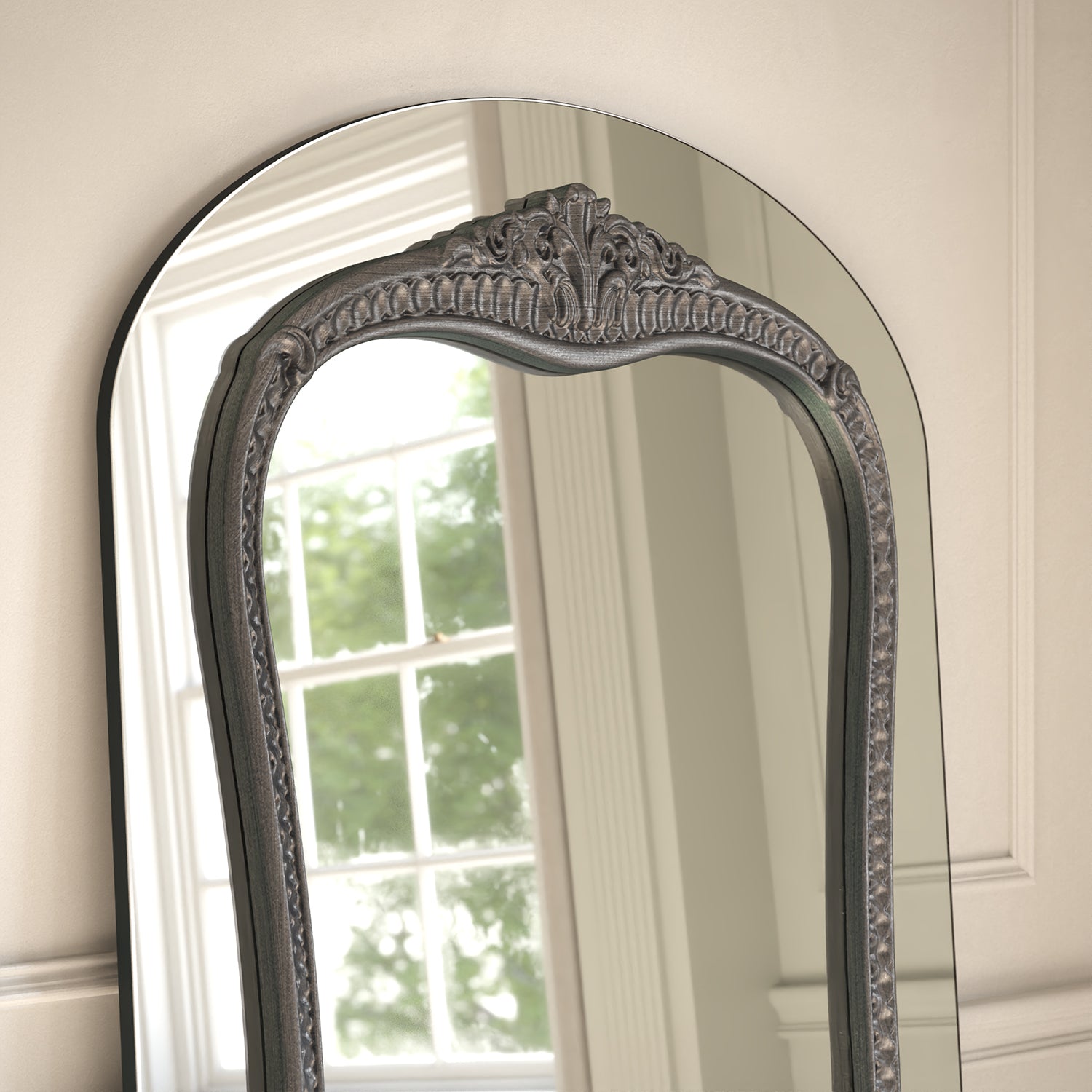Barocco Frame Within Arched Full-Length Leaner Mirror