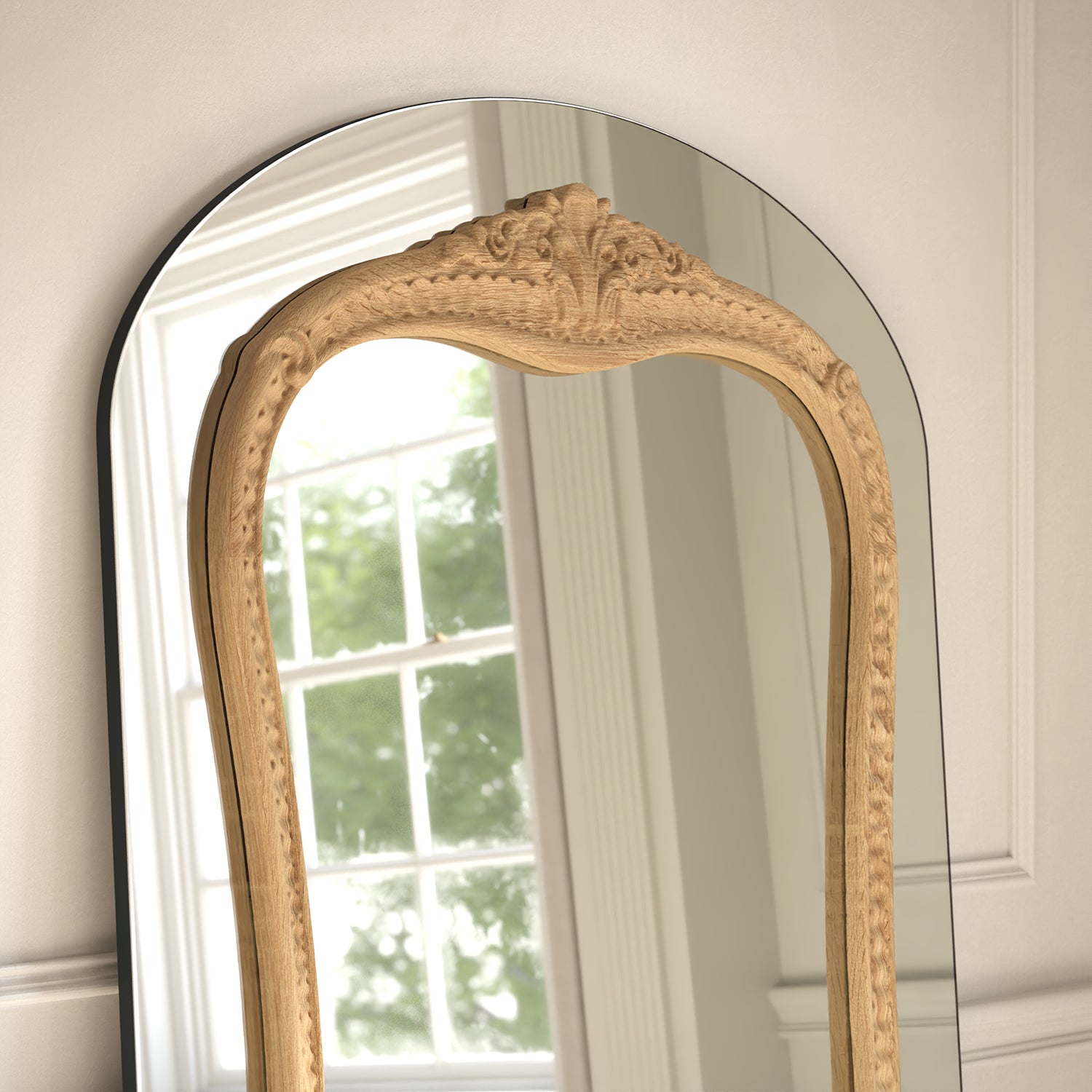Barocco Frame Within Arched Full-Length Leaner Mirror