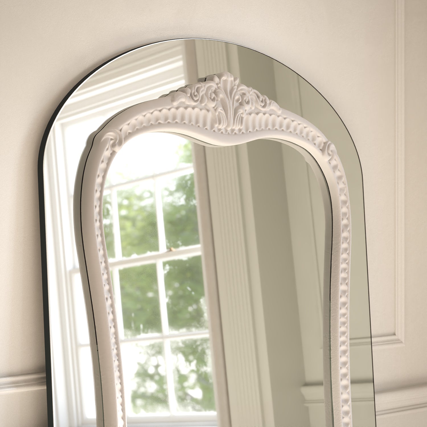 Barocco Frame Within Arched Full-Length Leaner Mirror