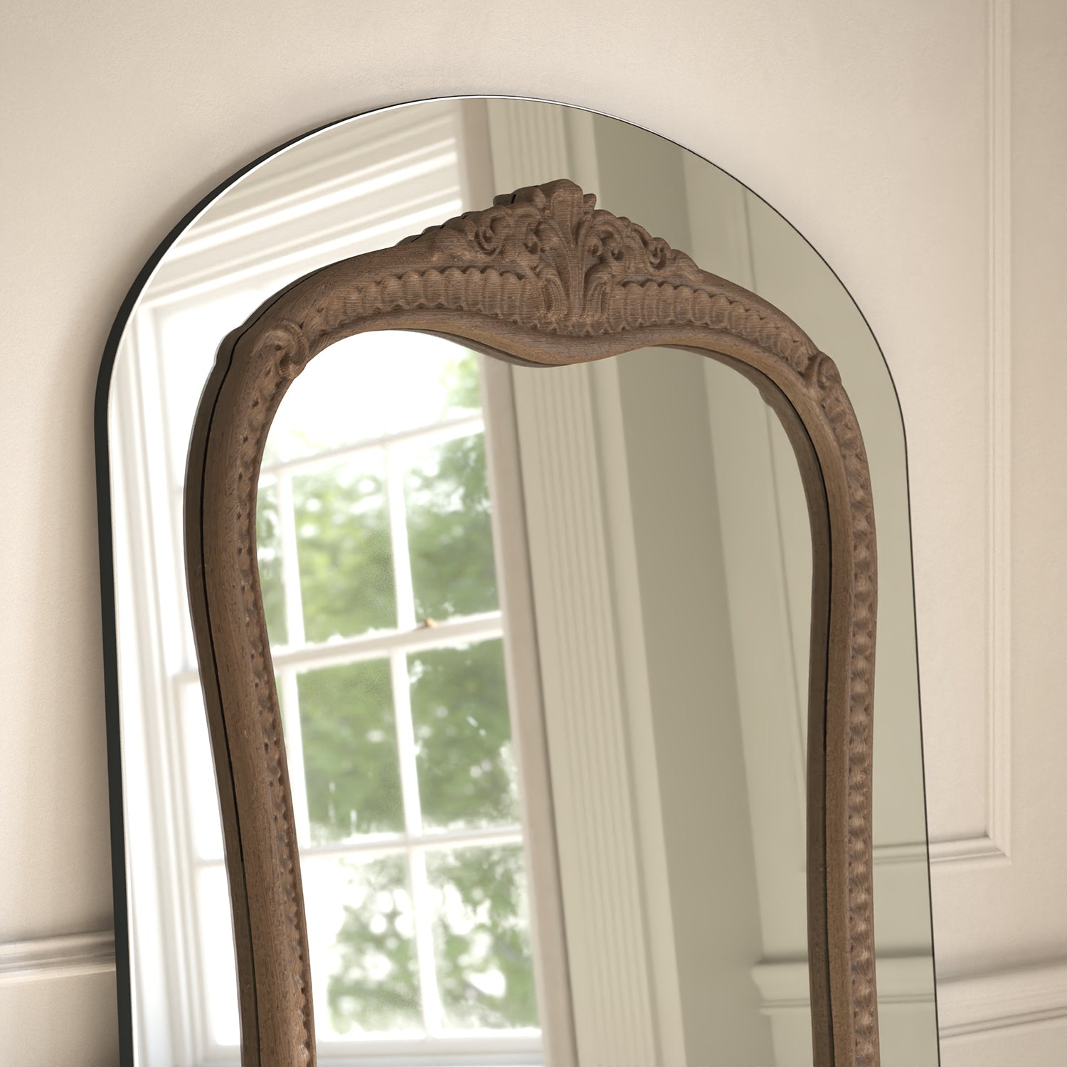 Barocco Frame Within Arched Full-Length Leaner Mirror