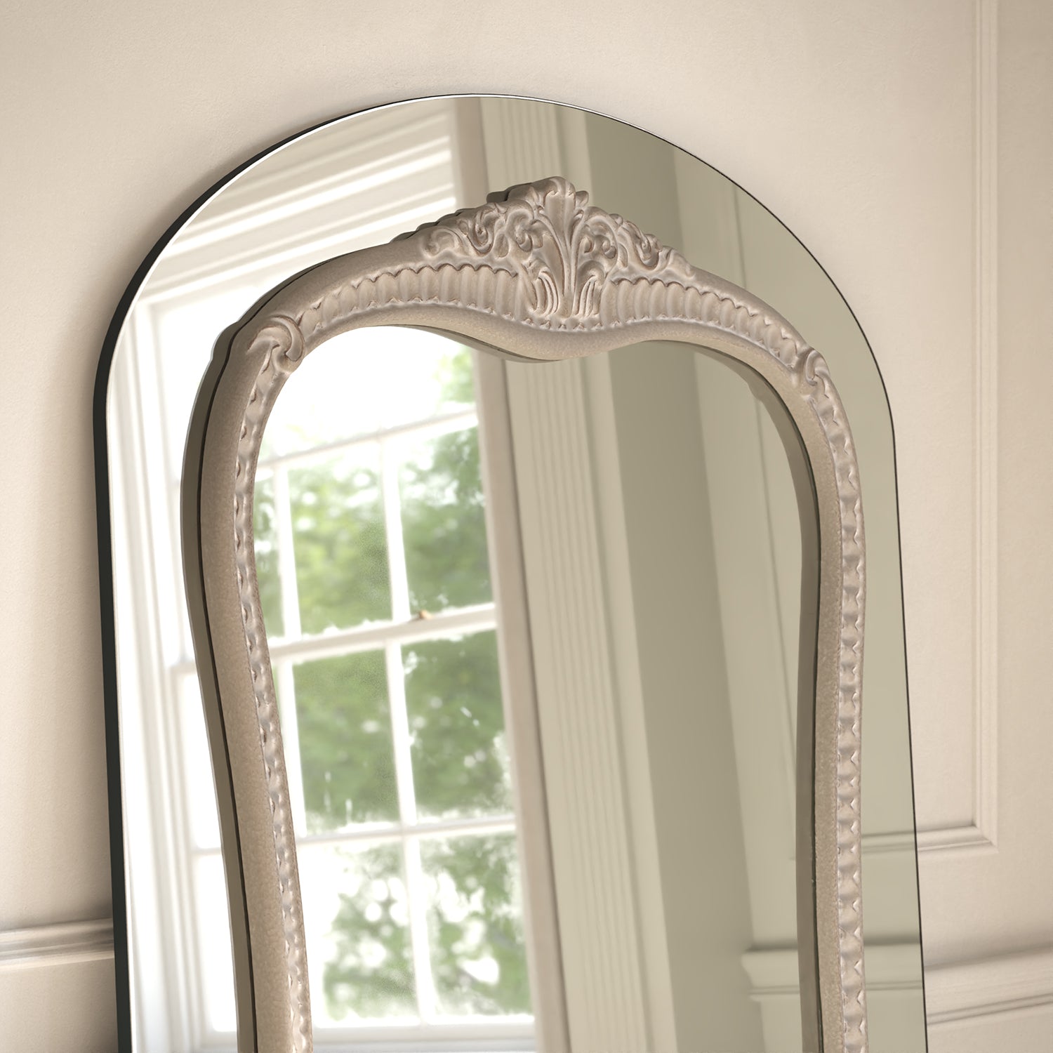 Barocco Frame Within Arched Full-Length Leaner Mirror