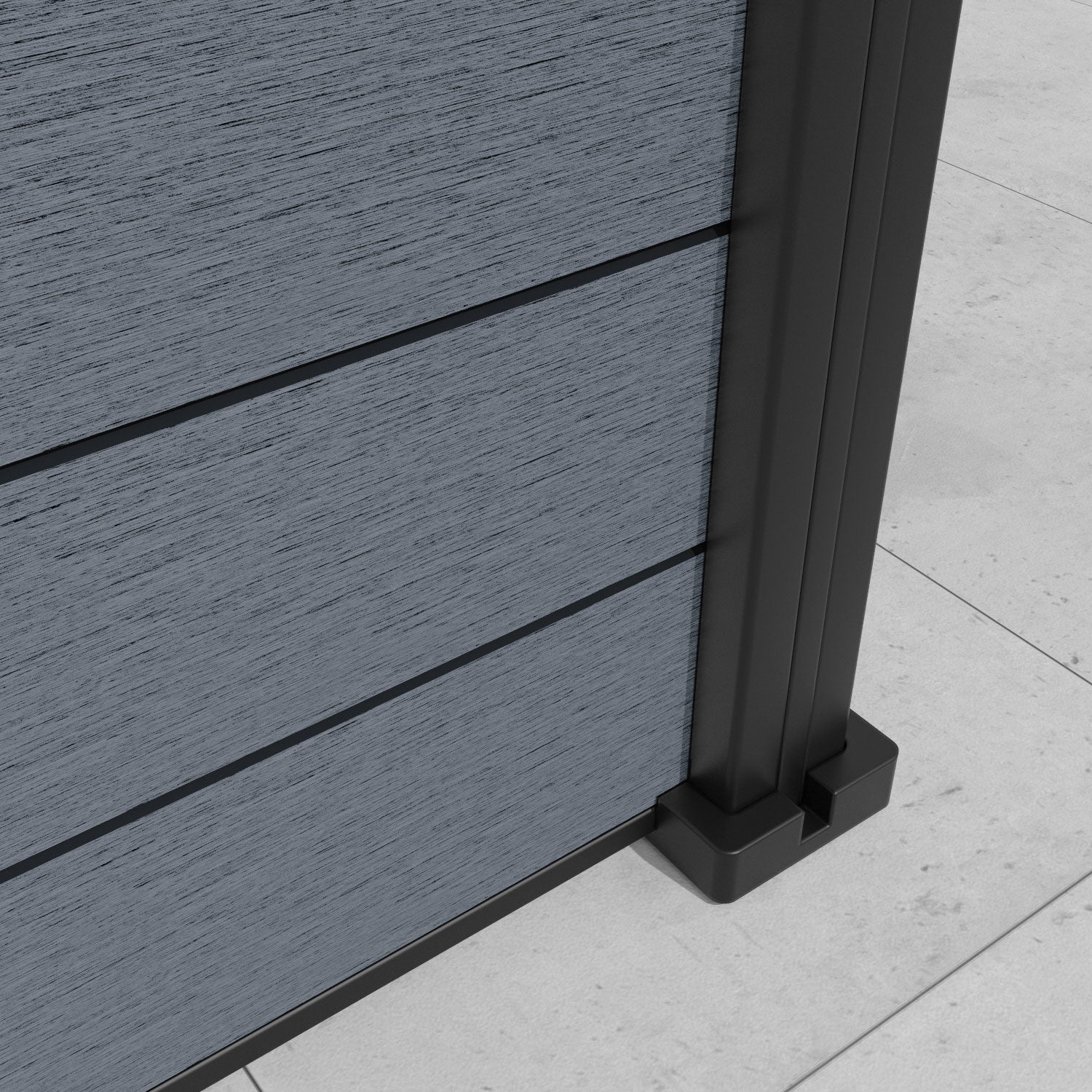 Fusion Prism Fence Panel - Anthracite - with our aluminium posts