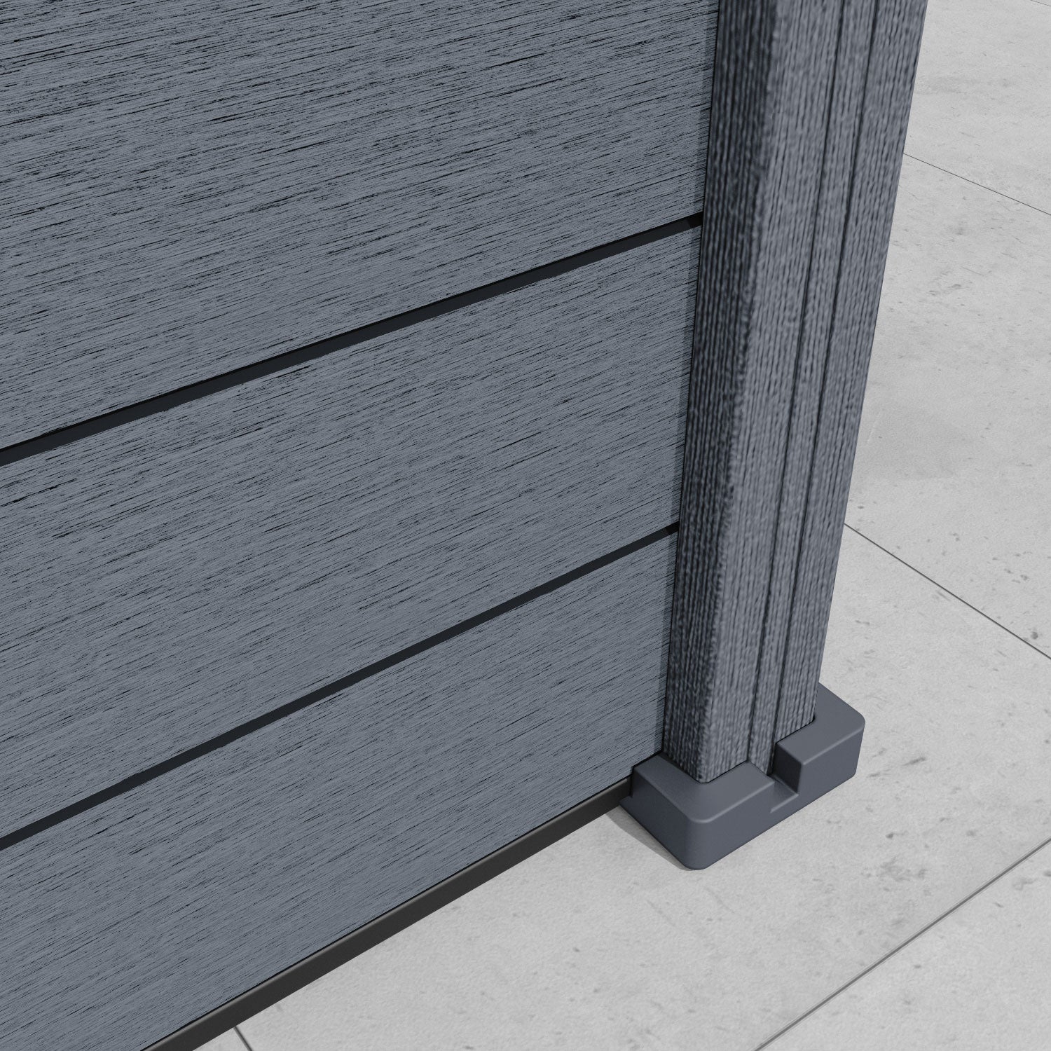 Fusion Nazira Curved Top Fence Panel - Anthracite - with our composite posts