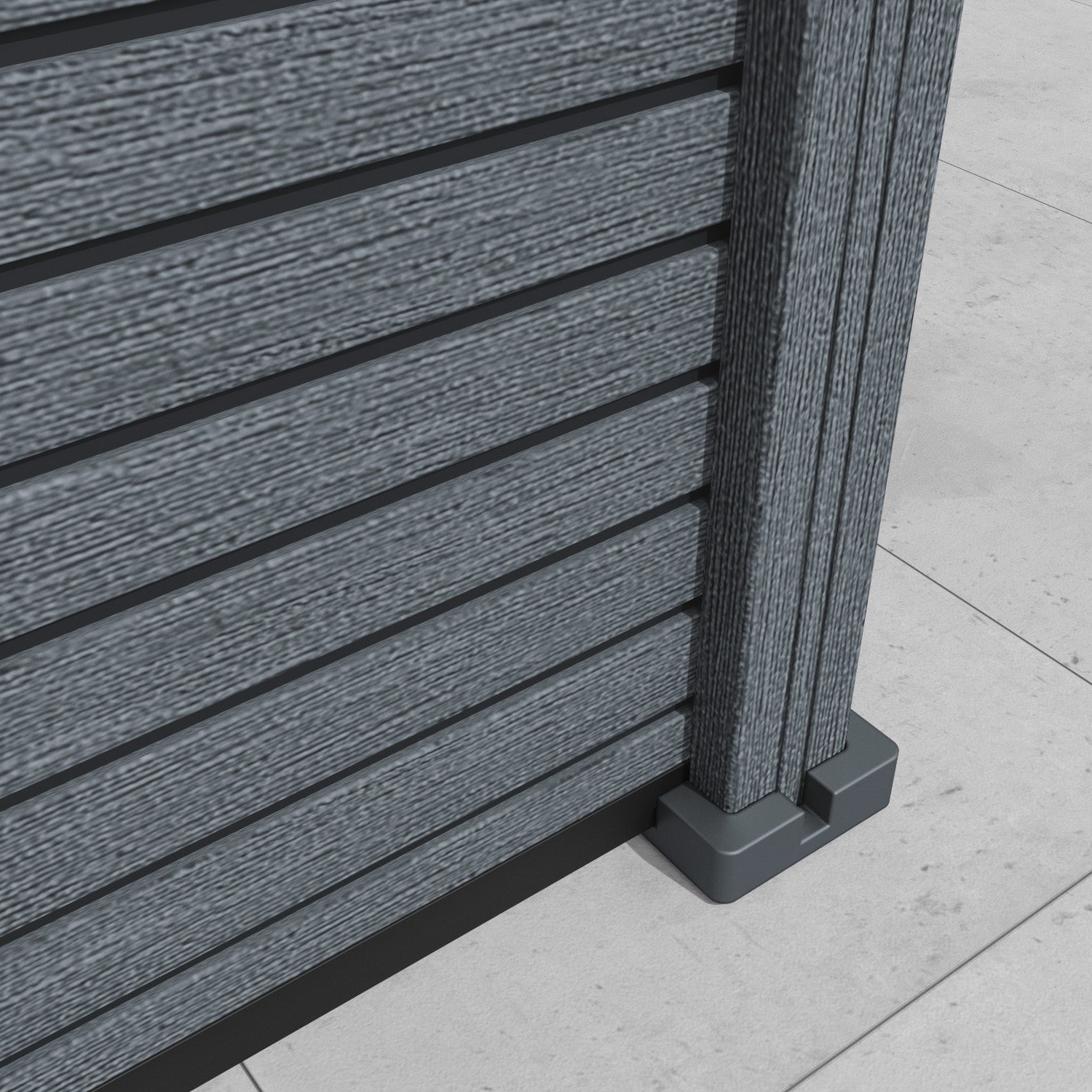 Hudson Aspen Fence Panel - Anthracite - with our composite posts