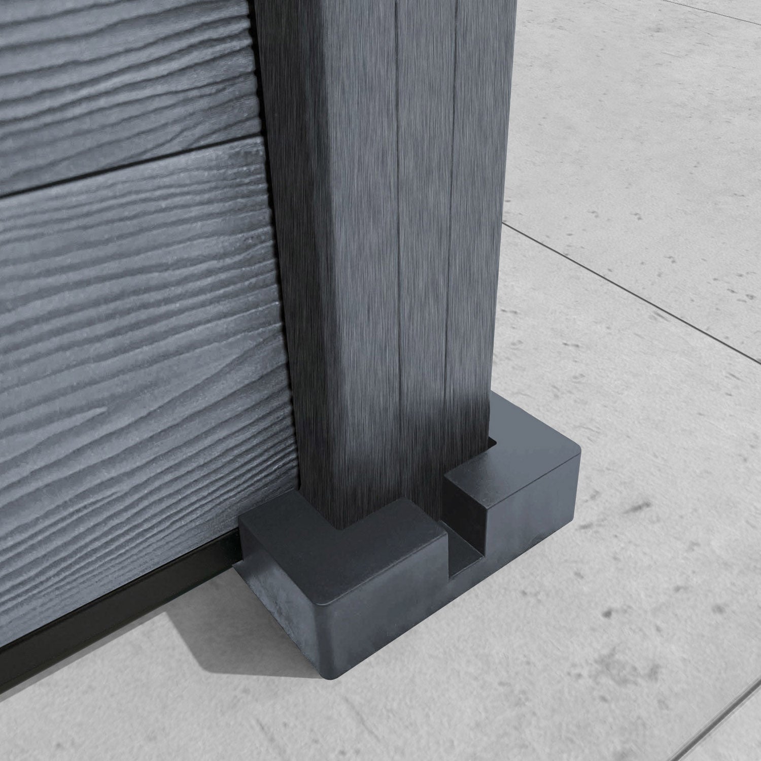 Classic Kumo Split Screen Fence Panel - Anthracite - with our composite posts