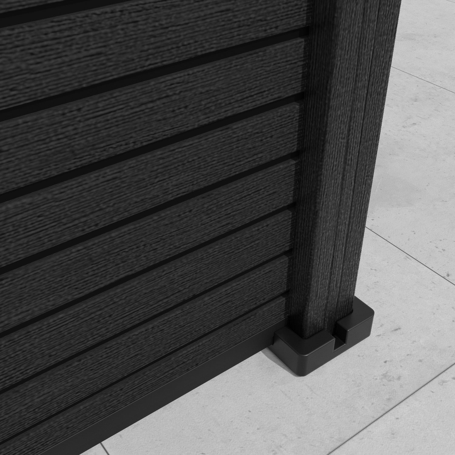 Hudson Windsor Curved Top Fence Panel - Black - with our composite posts