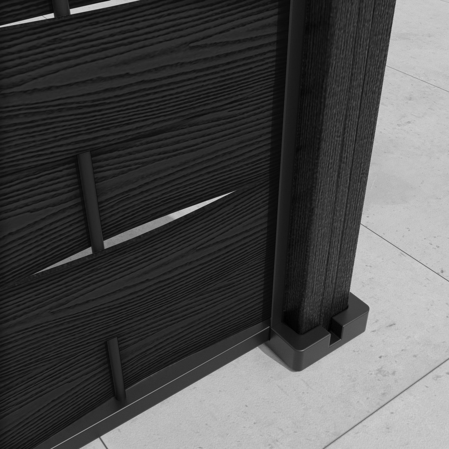 Ripple Aspen Fence Panel - Black - with our composite posts