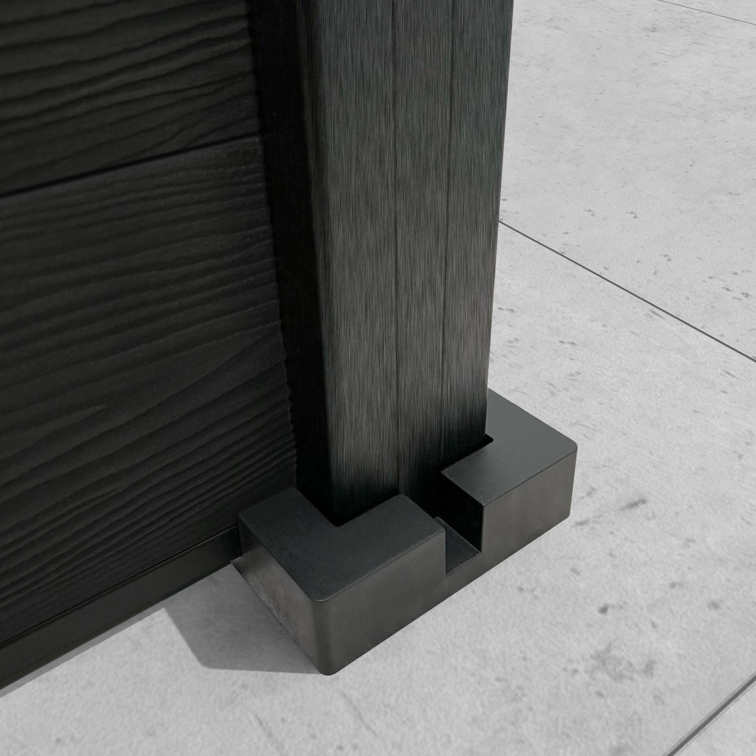 Classic Malawi Curved Top Fence Panel - Black - with our composite posts