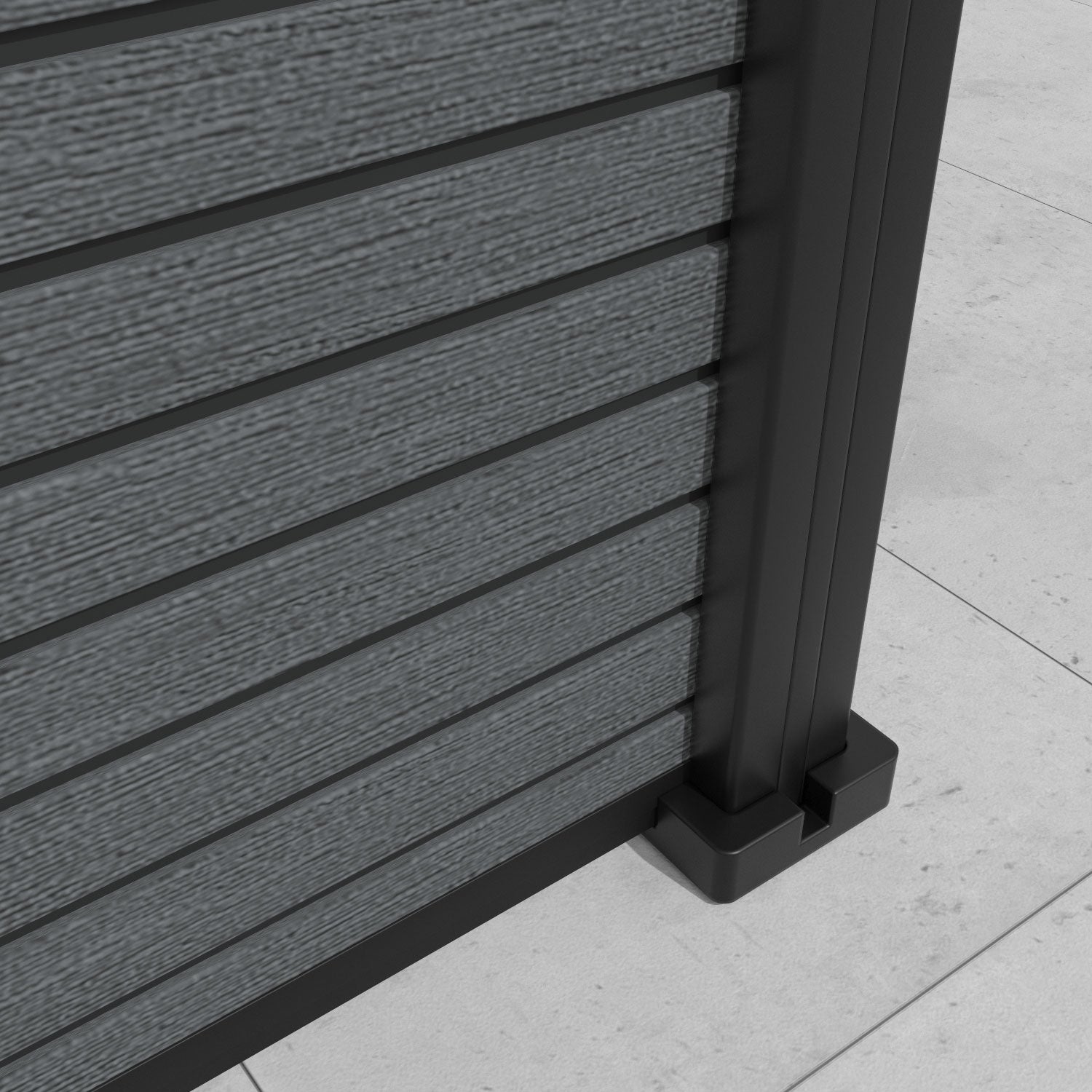 Hudson Nabila Fence Panel - Dark Grey - with our aluminium posts