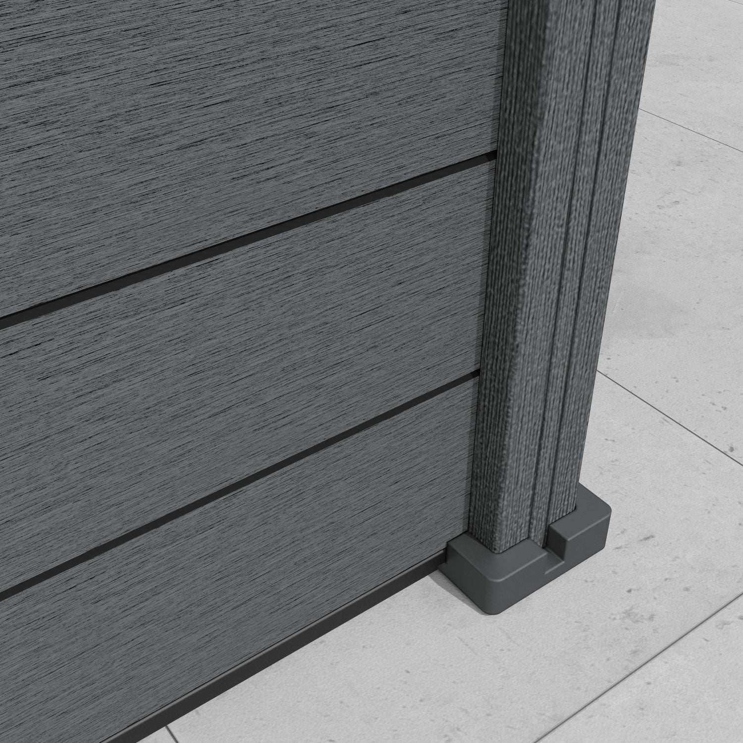 Fusion Hive Fence Panel - Dark Grey - with our composite posts