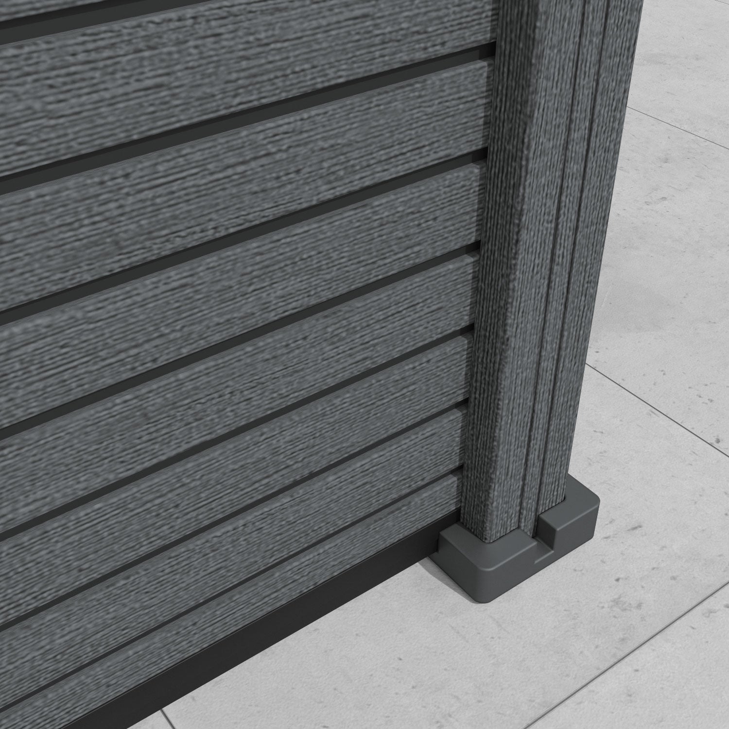 Hudson Nabila Curved Top Fence Panel - Dark Grey - with our composite posts