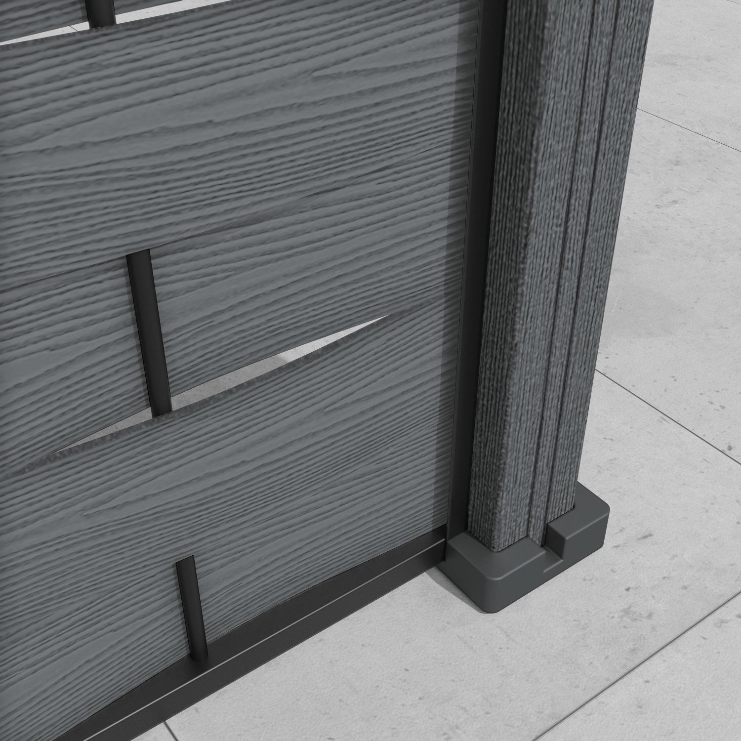 Ripple Vida Curved Top Fence Panel - Dark Grey - with our composite posts