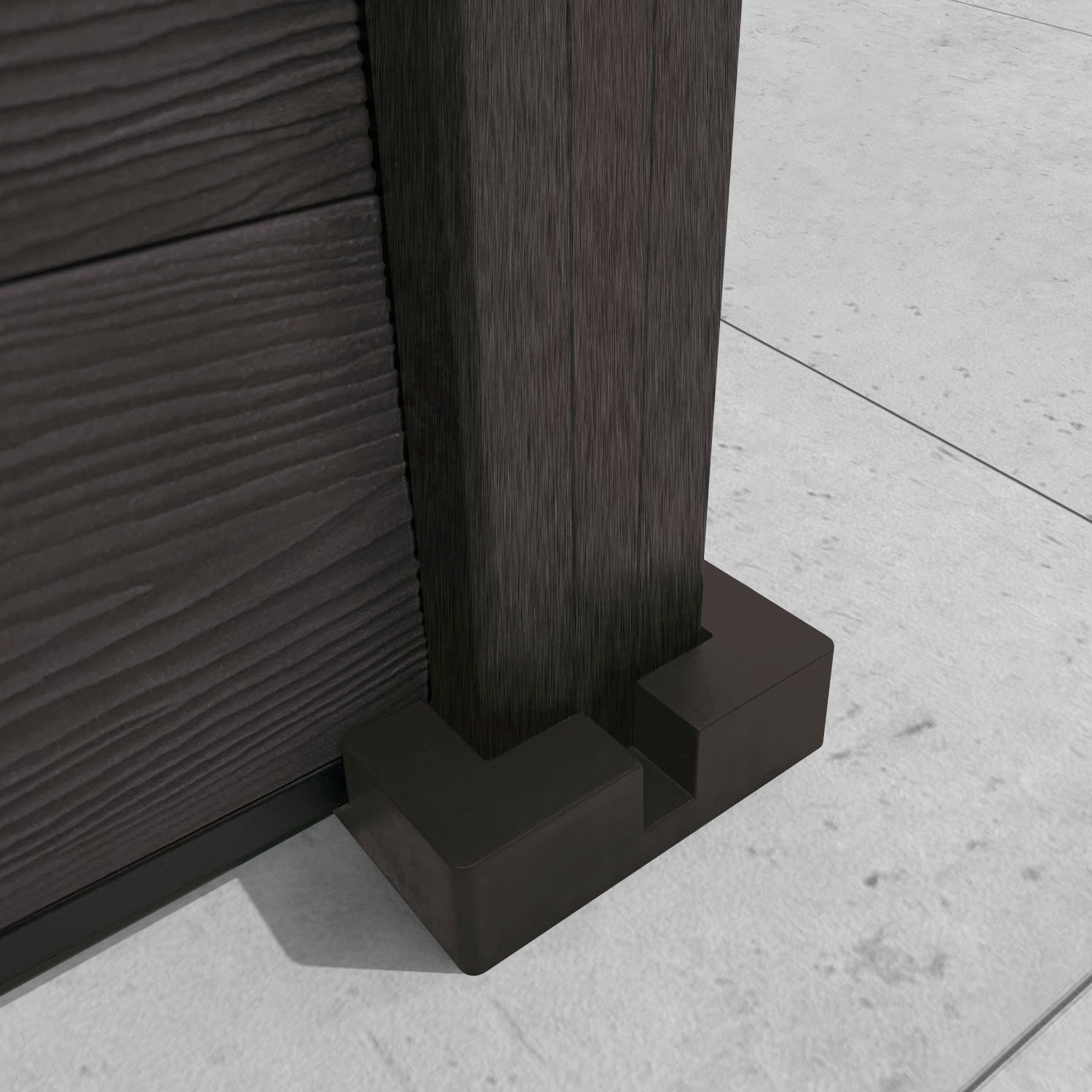 Classic Laurel Fence Panel - Dark Oak - with our composite posts