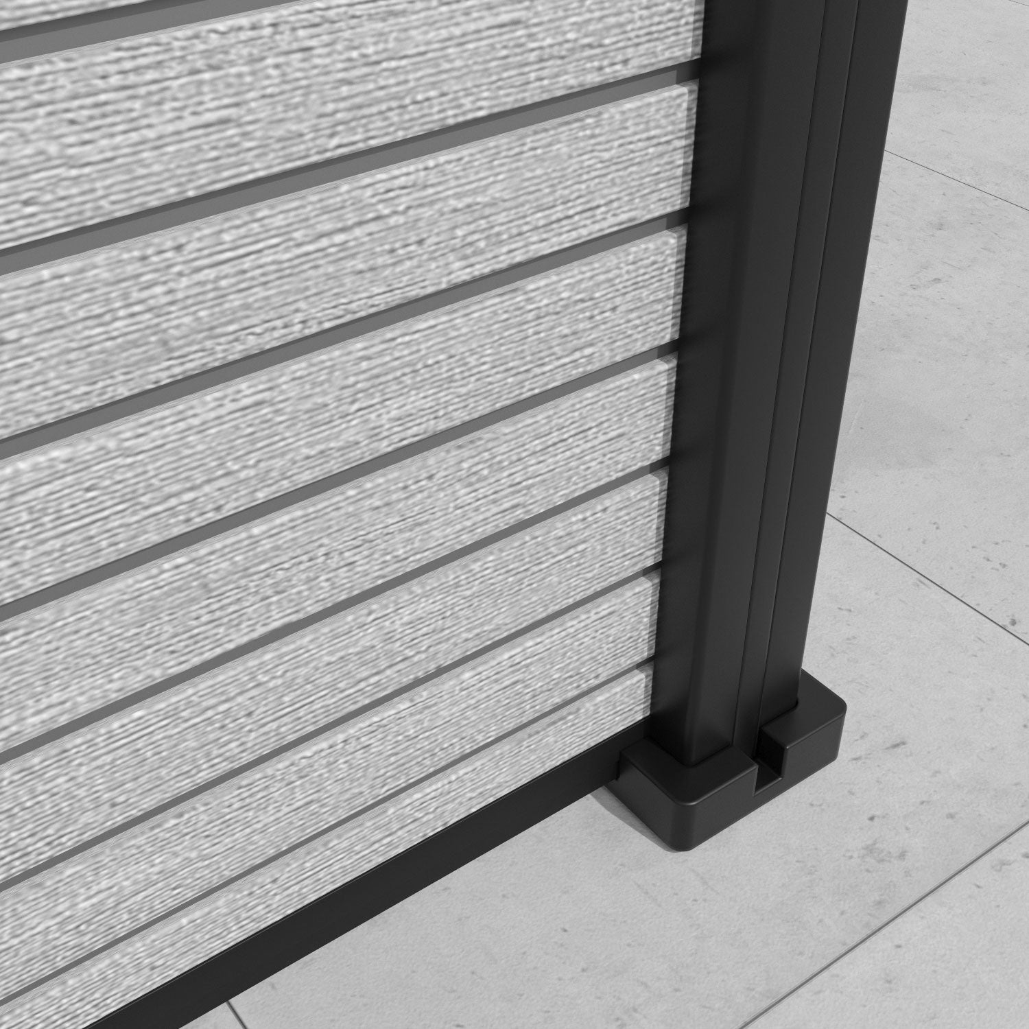 Hudson Vida Fence Panel - Light Grey - with our aluminium posts