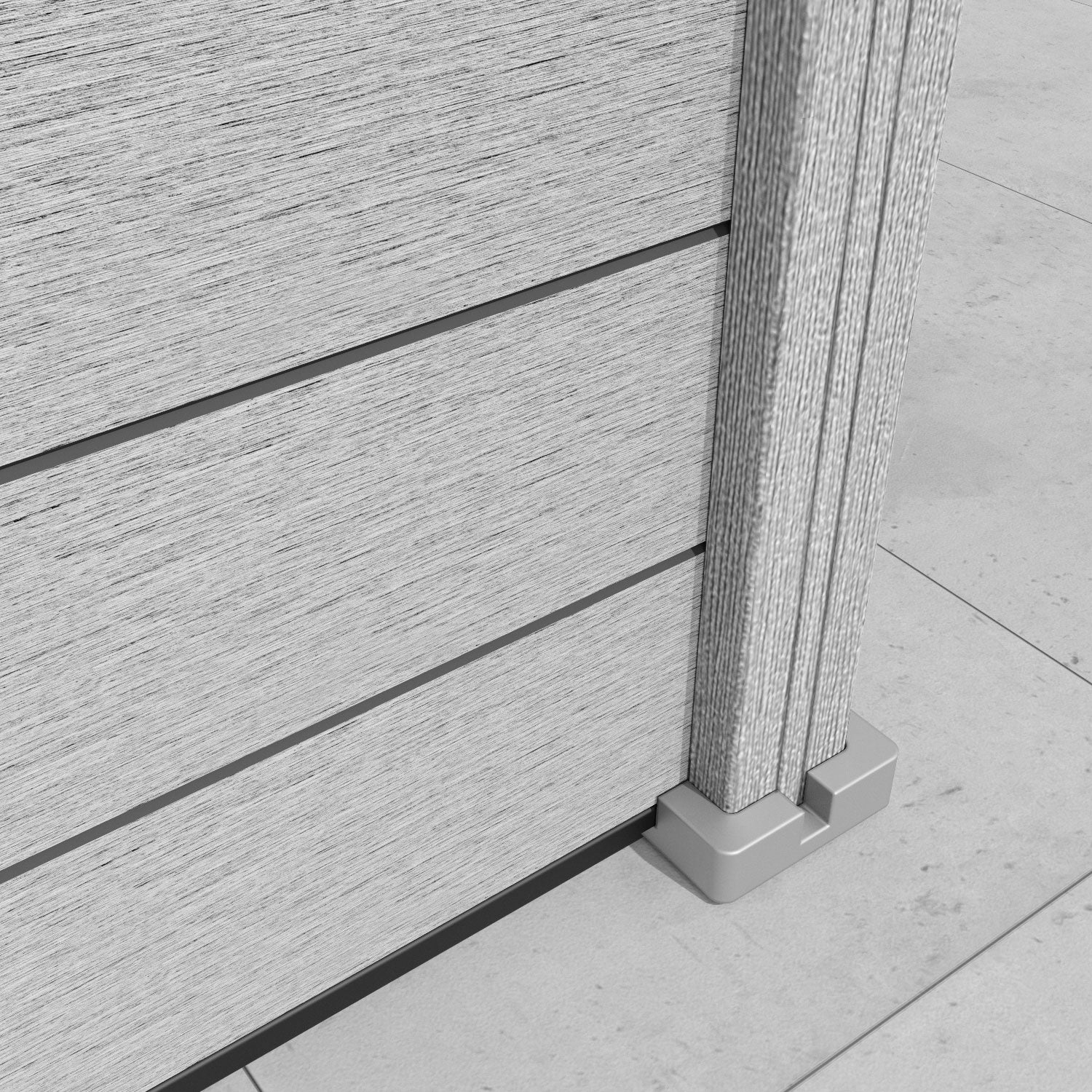 Fusion Petal Fence Panel - Light Grey - with our composite posts