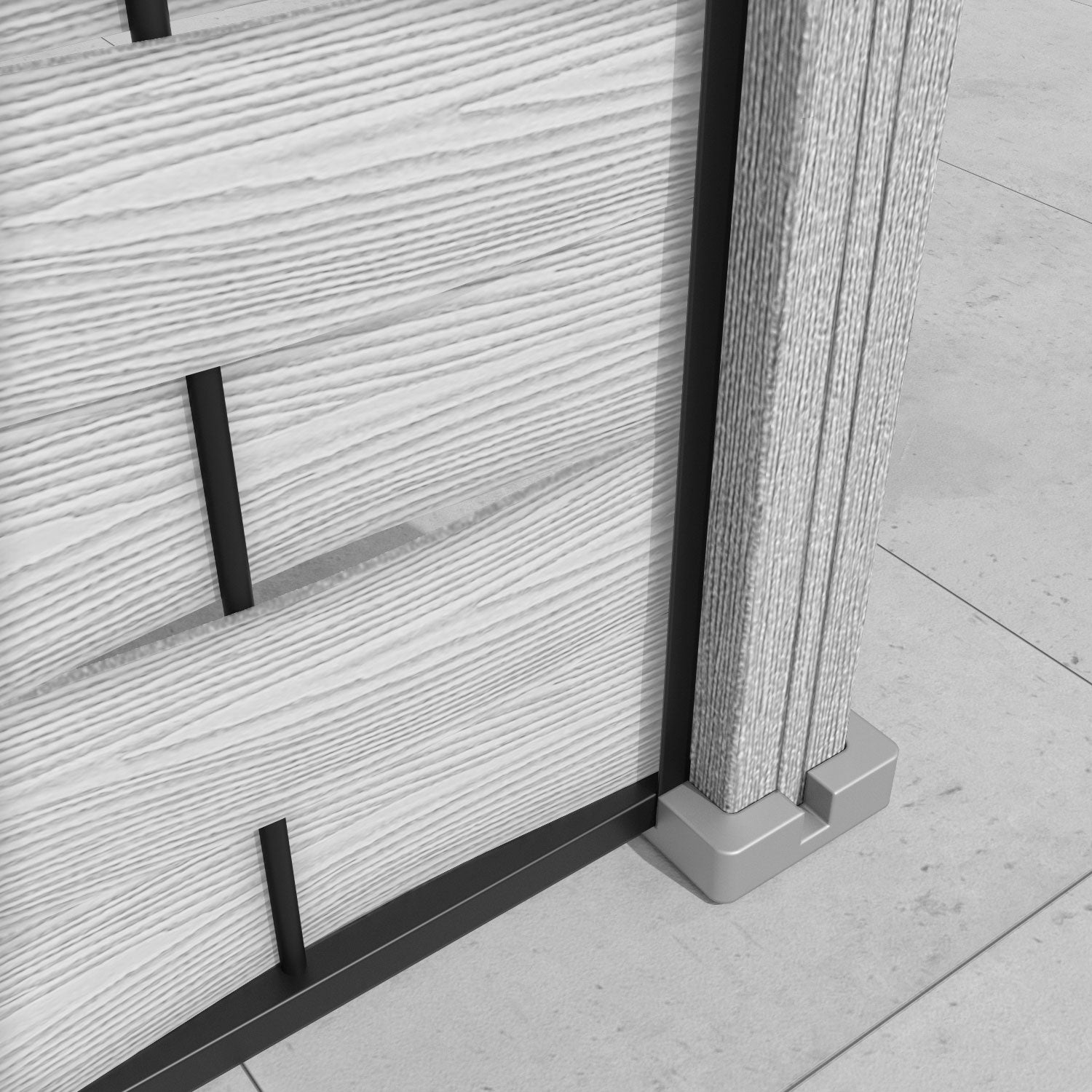 Ripple Laurel Curved Top Fence Panel - Light Grey - with our composite posts