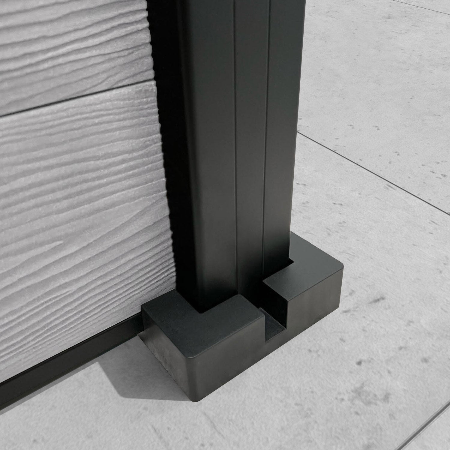 Classic Poppy Fence Panel - Light Grey - with our aluminium posts