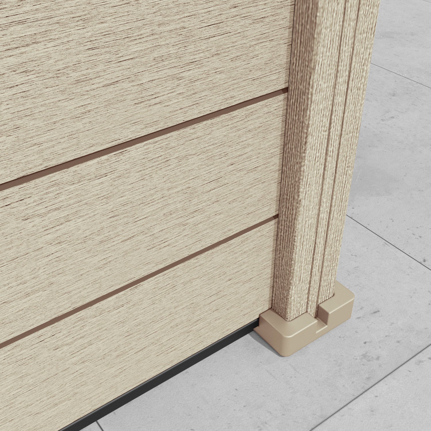 Fusion Habitat Fence Panel - Light Oak - with our composite posts