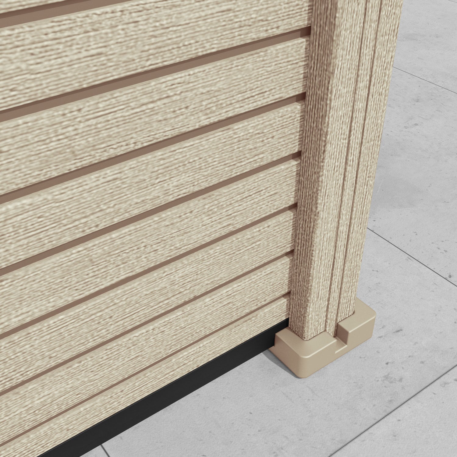 Hudson Zaria Fence Panel - Light Oak - with our composite posts