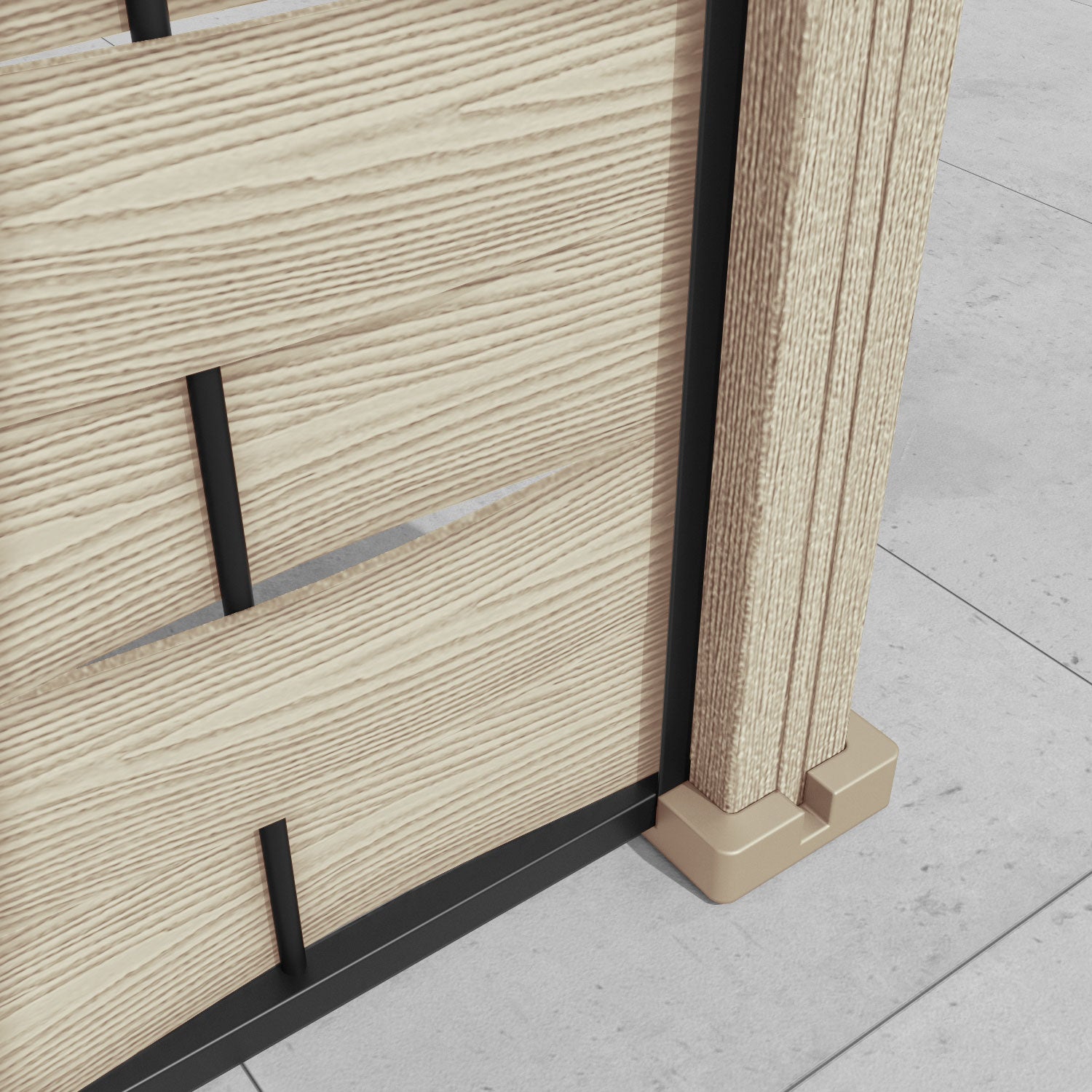 Ripple Botanic Curved Top Fence Panel - Light Oak - with our composite posts